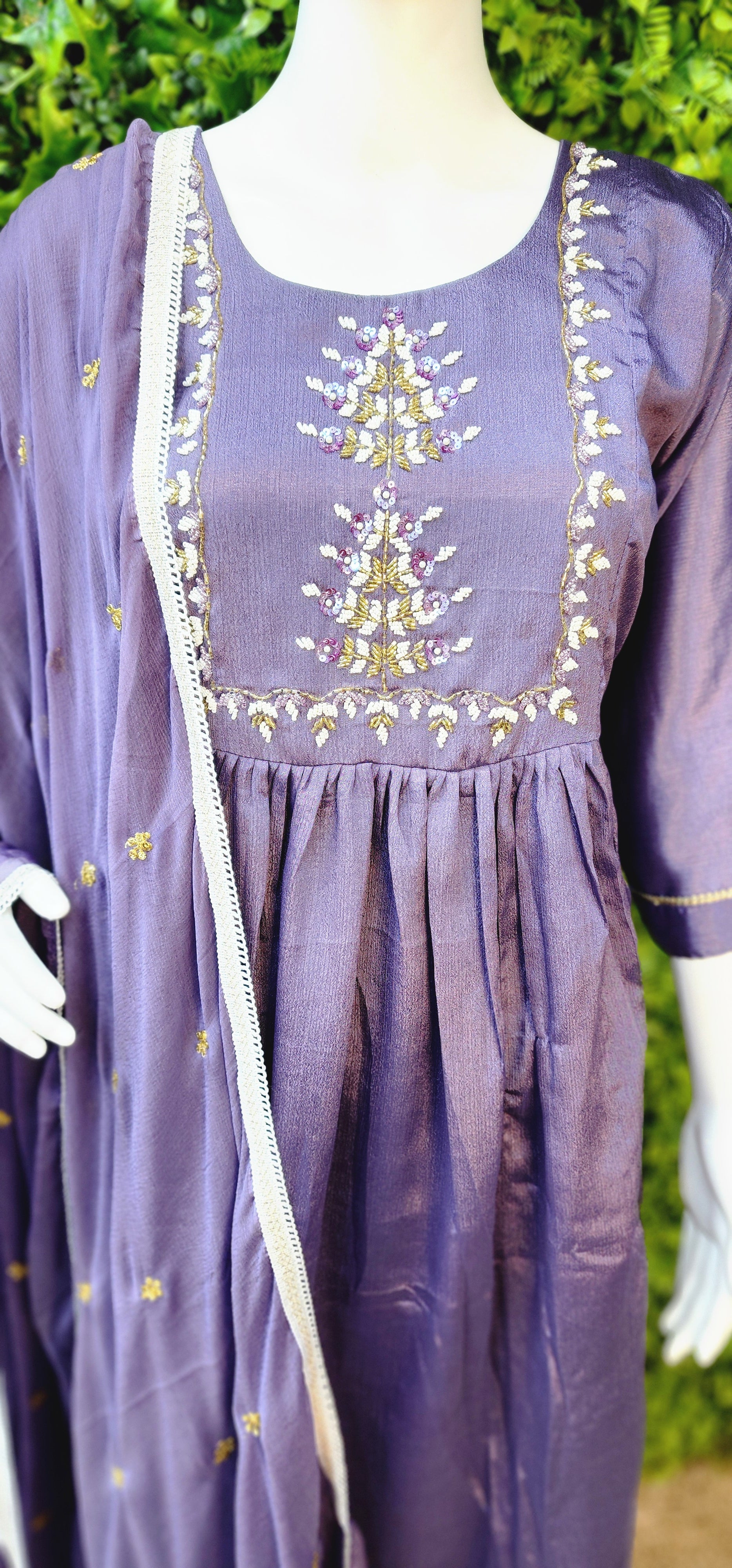 Vichitra Silk Umbrella Dress