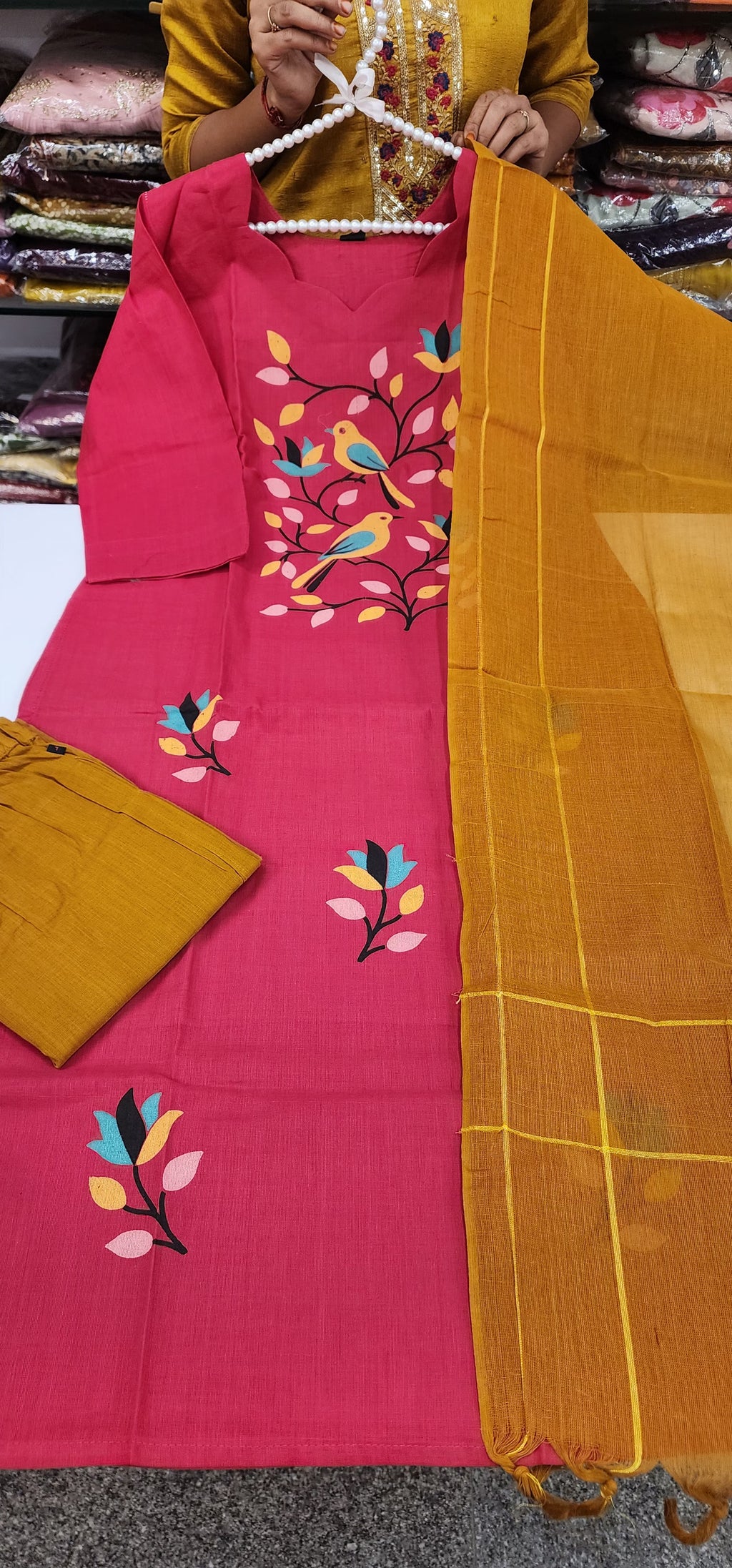 Cotton Brush Painting Dress