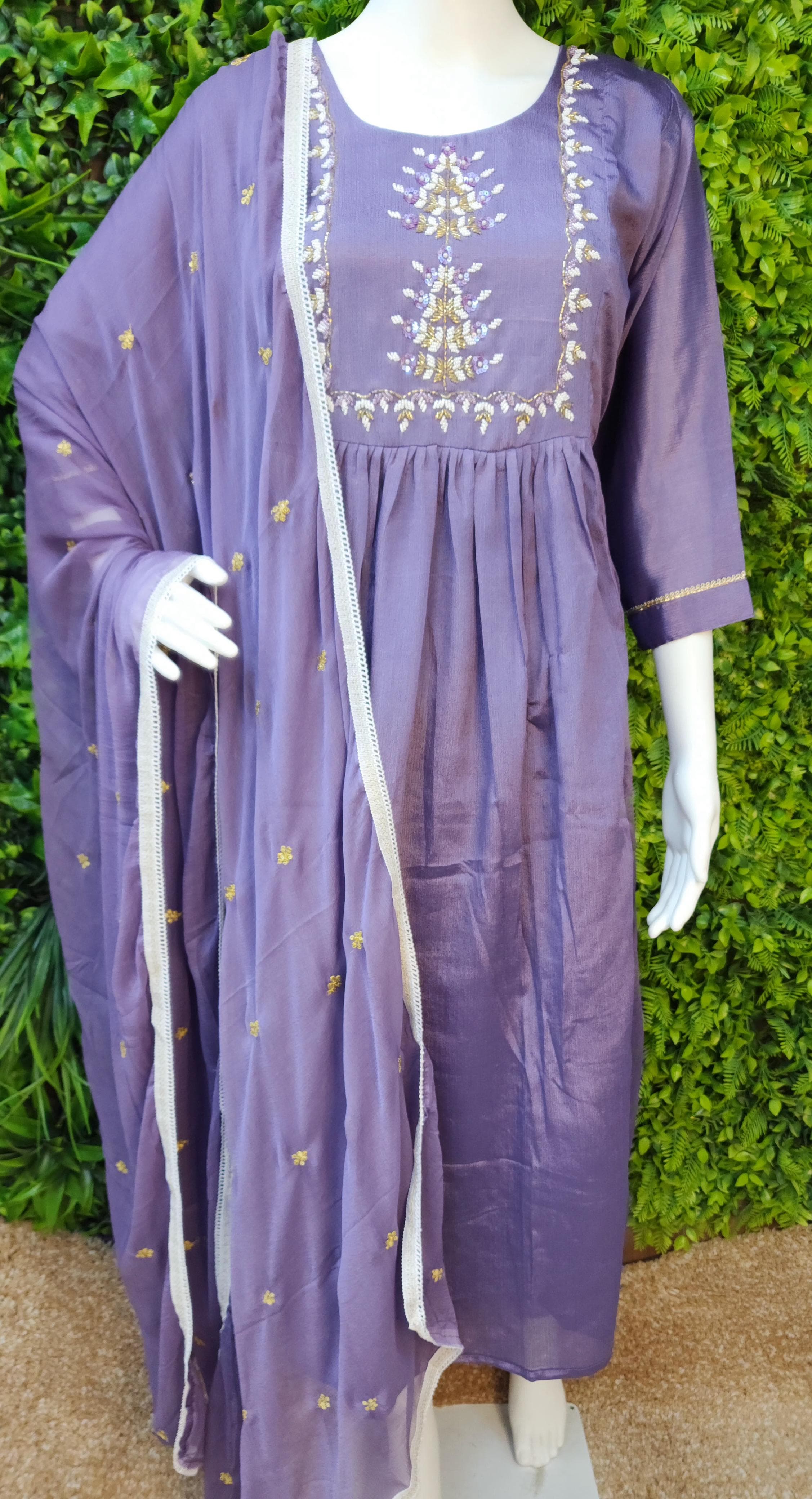 Vichitra Silk Umbrella Dress