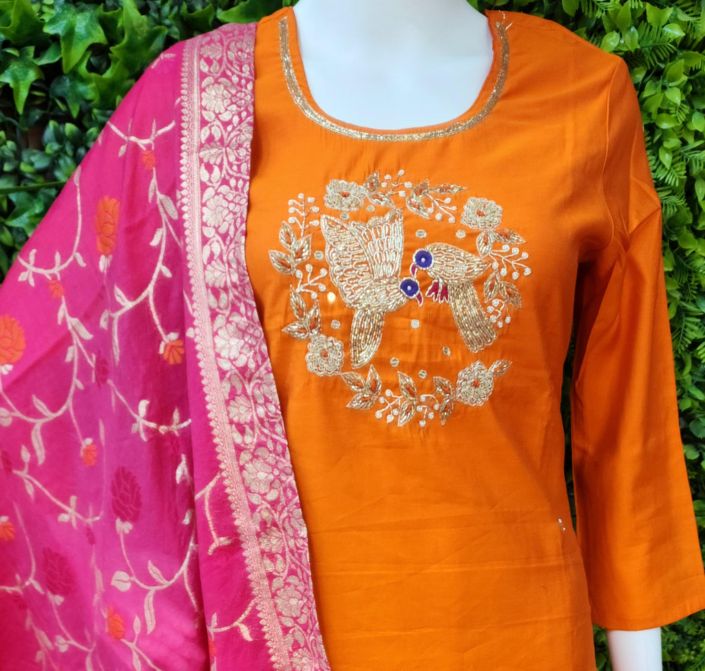 Roman Parrots Designer Dress