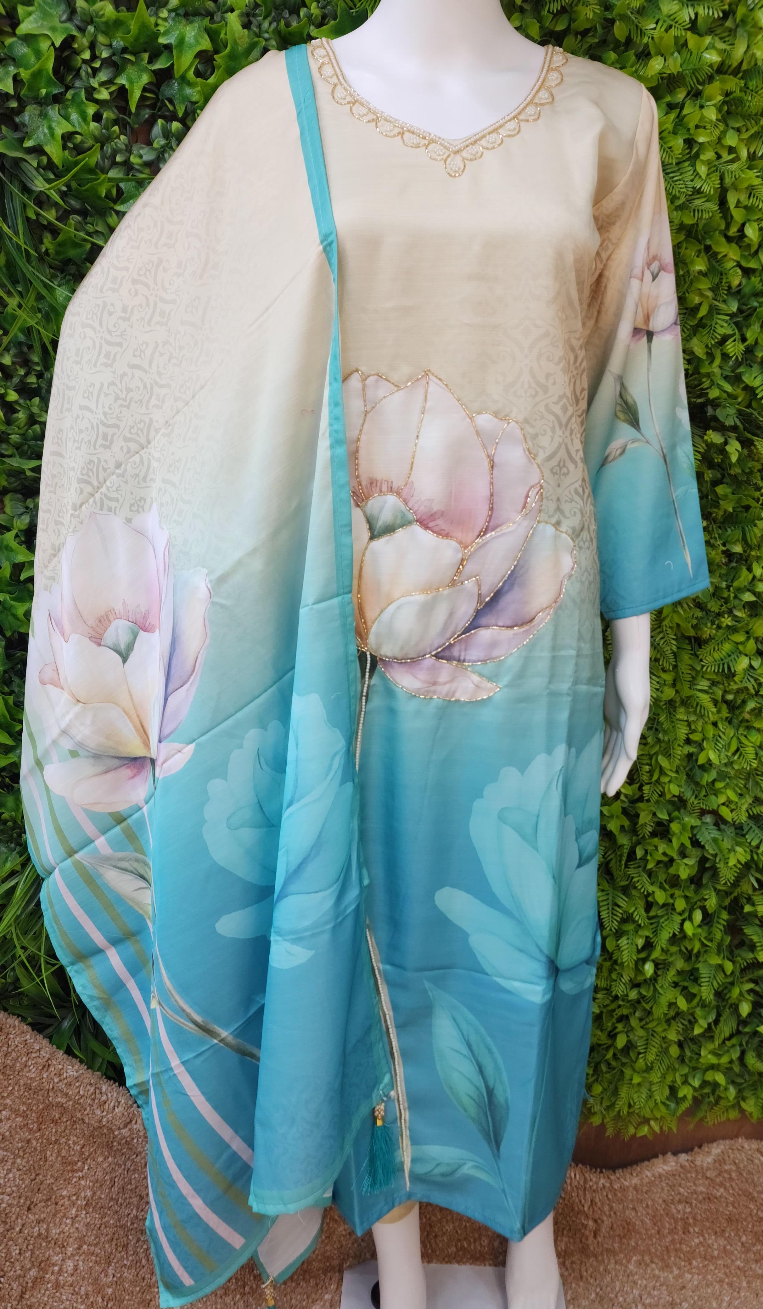 Maslin Applique Work Dress