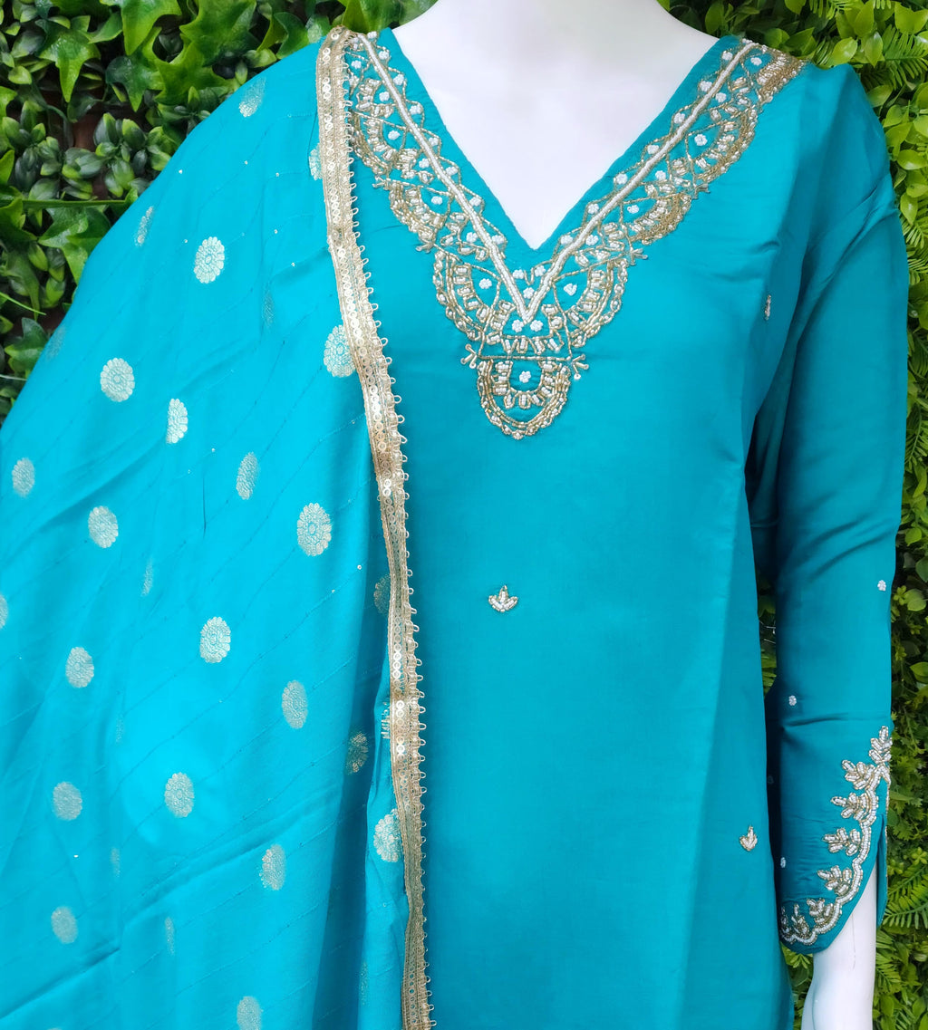 Roman Silk Pearlwork Dress