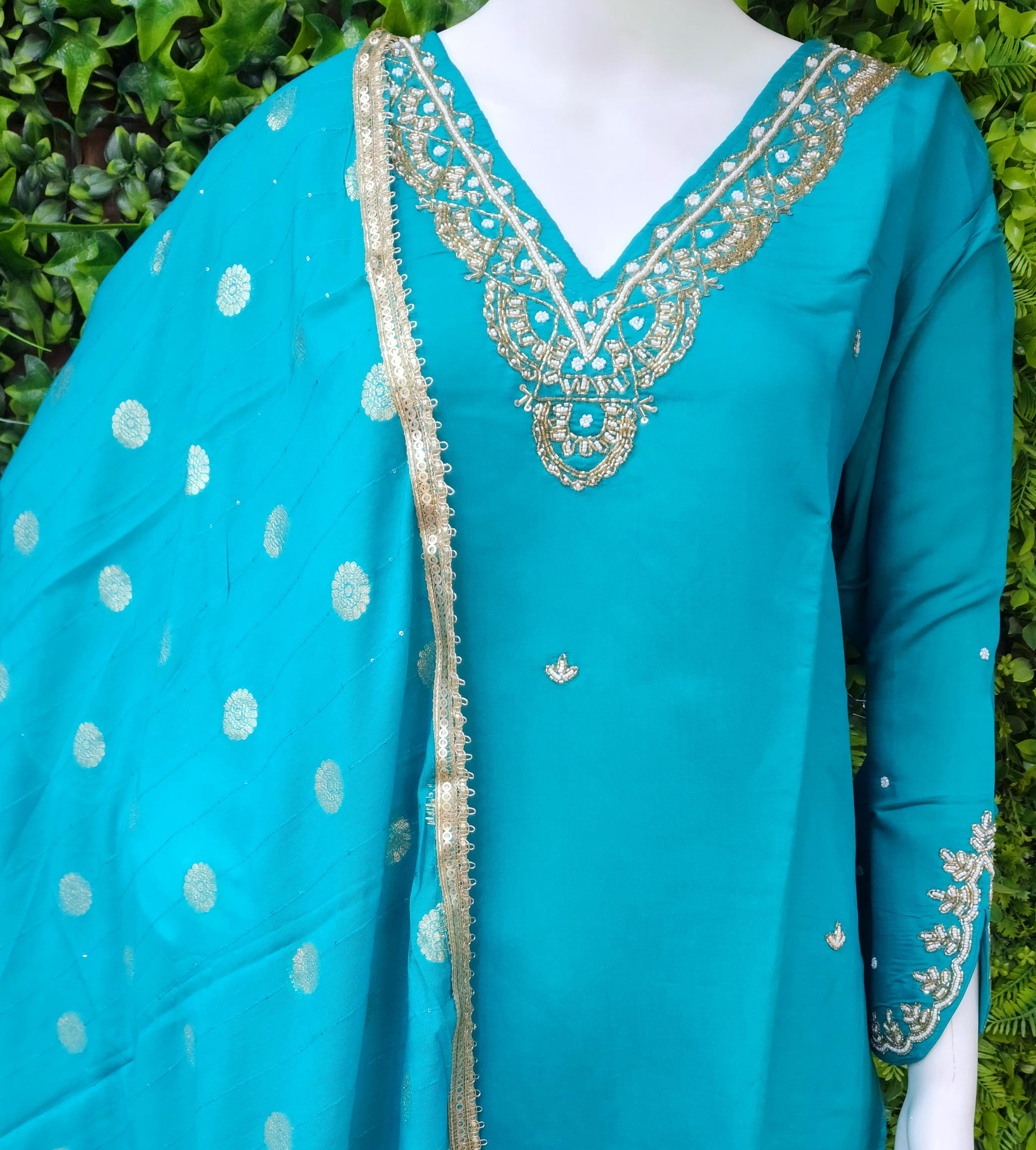 Roman Silk Pearlwork Dress