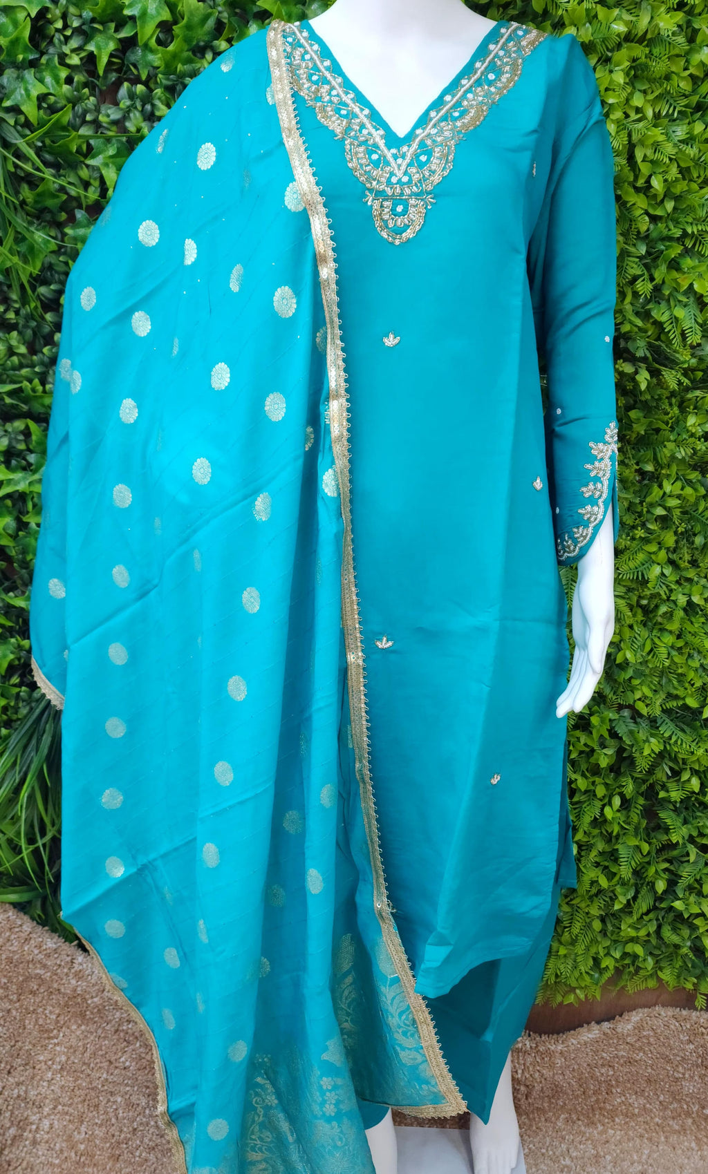 Roman Silk Pearlwork Dress