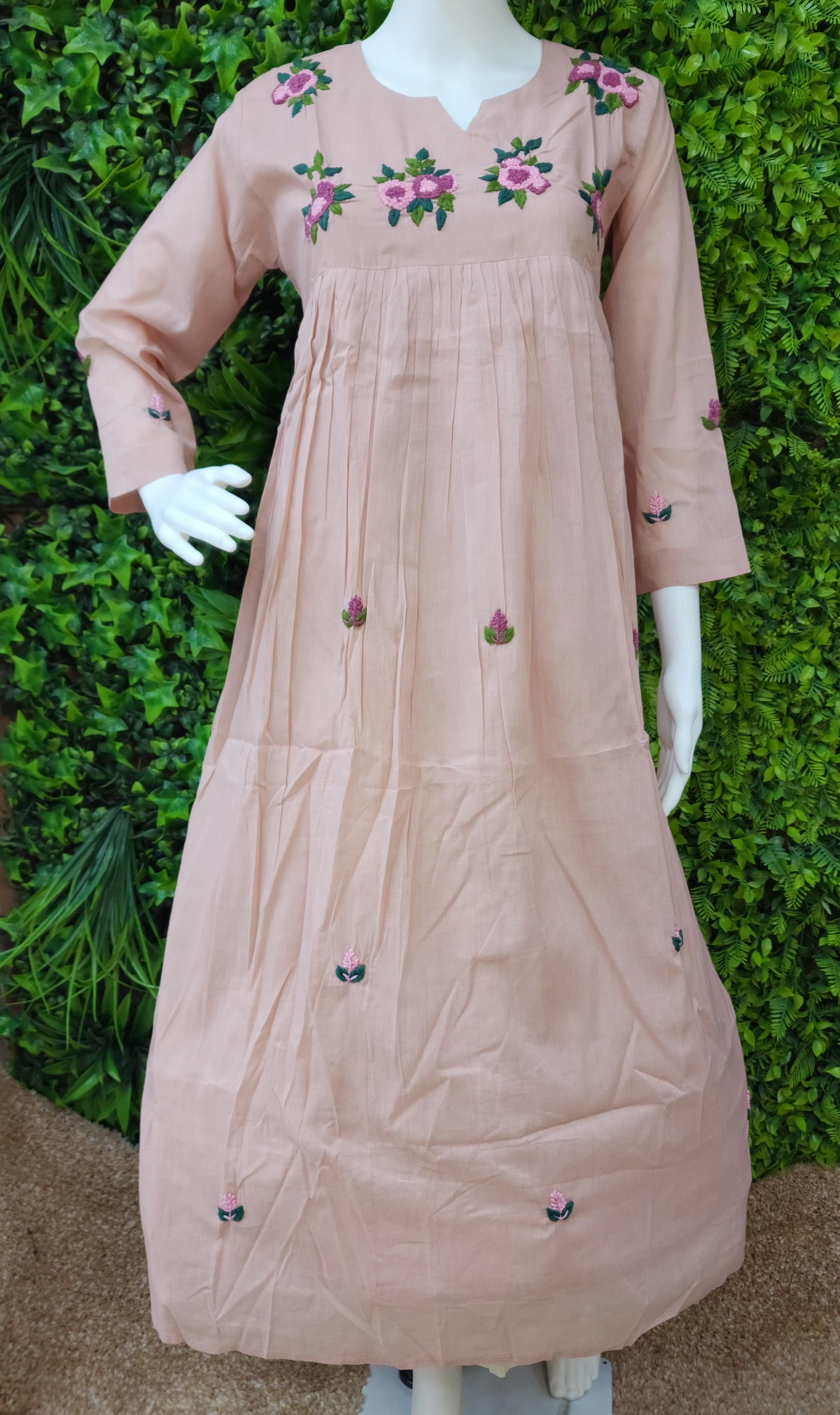 Mulcotton designer handwork frock