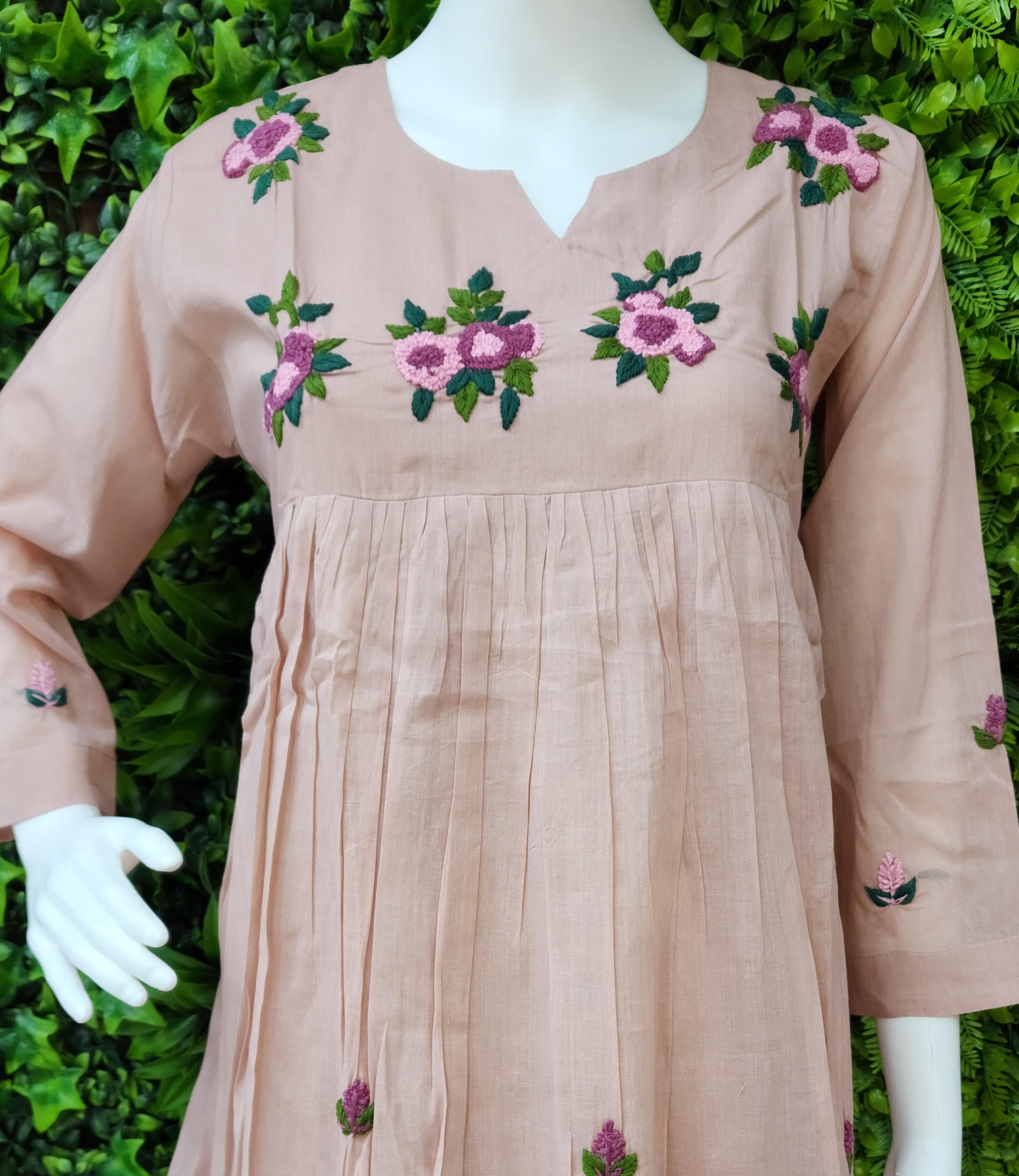 Mulcotton designer handwork frock