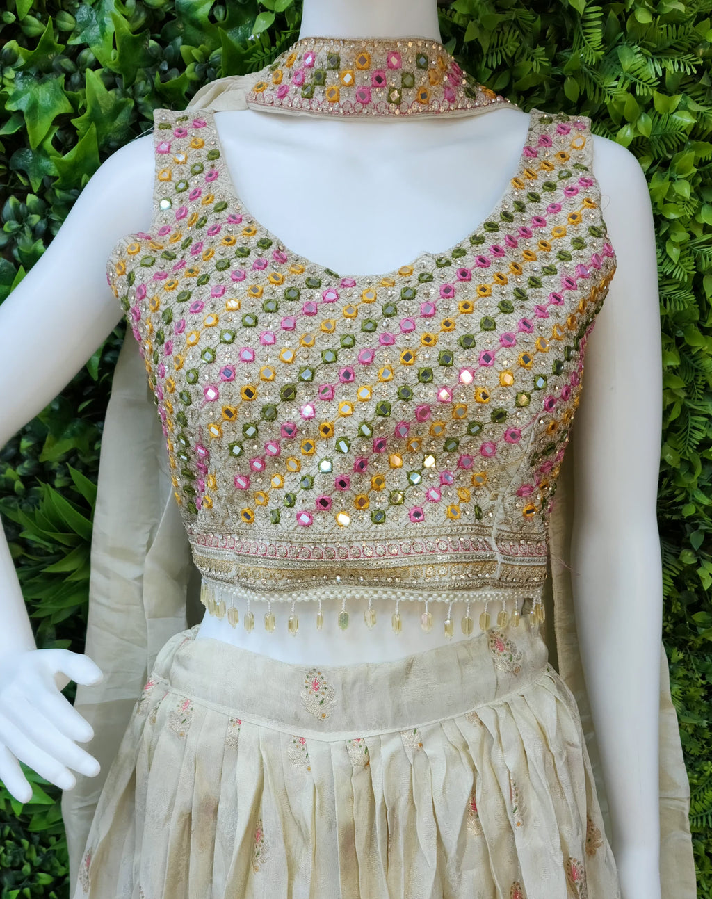 Tissue Banaras Crop-Top