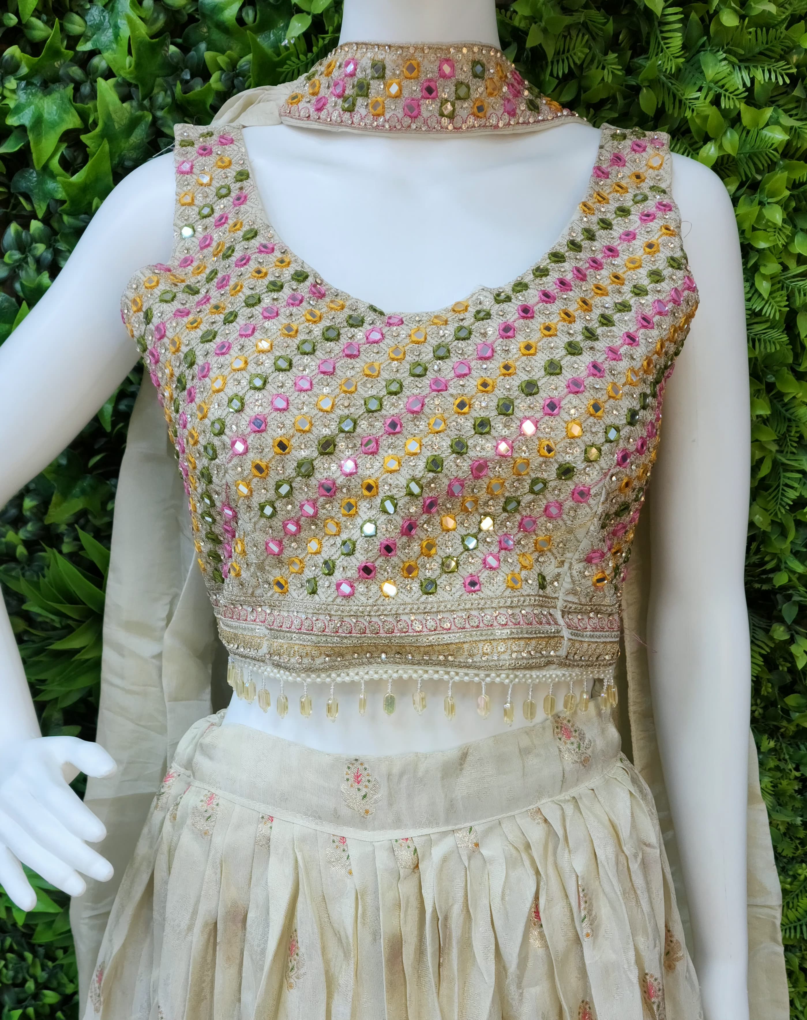 Tissue Banaras Crop-Top