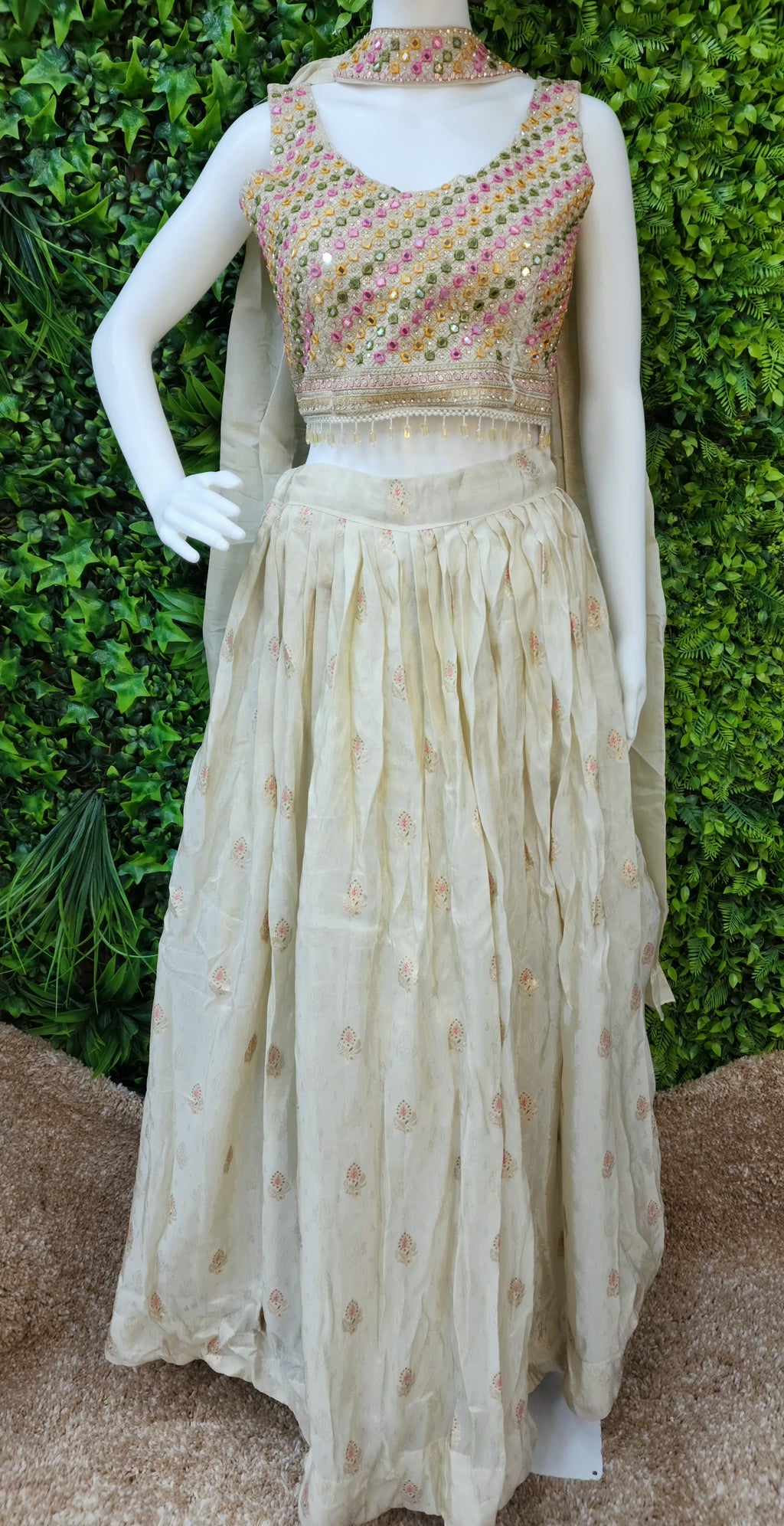 Tissue Banaras Crop-Top