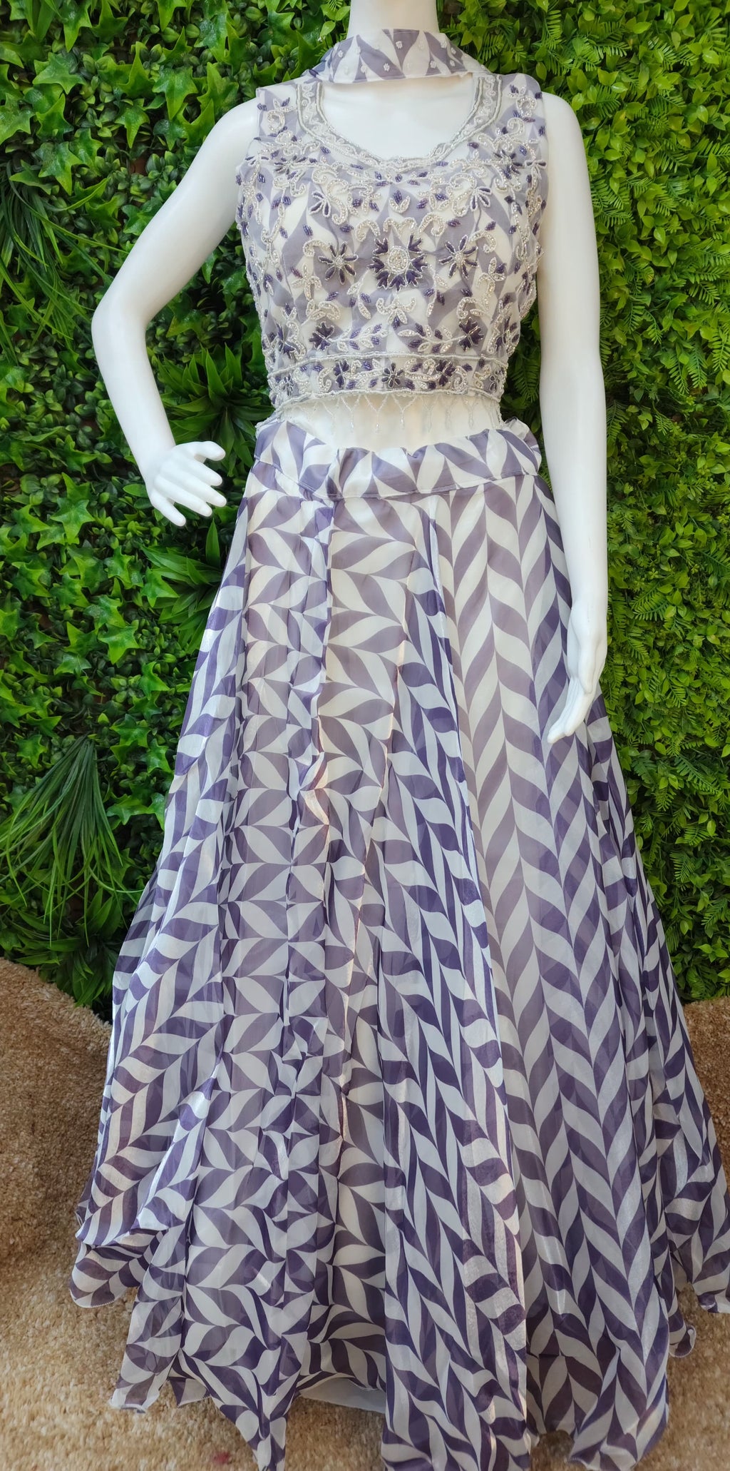 Stonework Designer Crop-Top