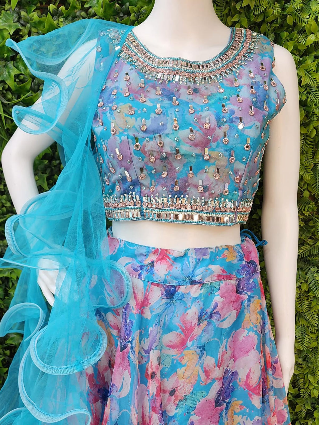 Organza Designer Crop-Top