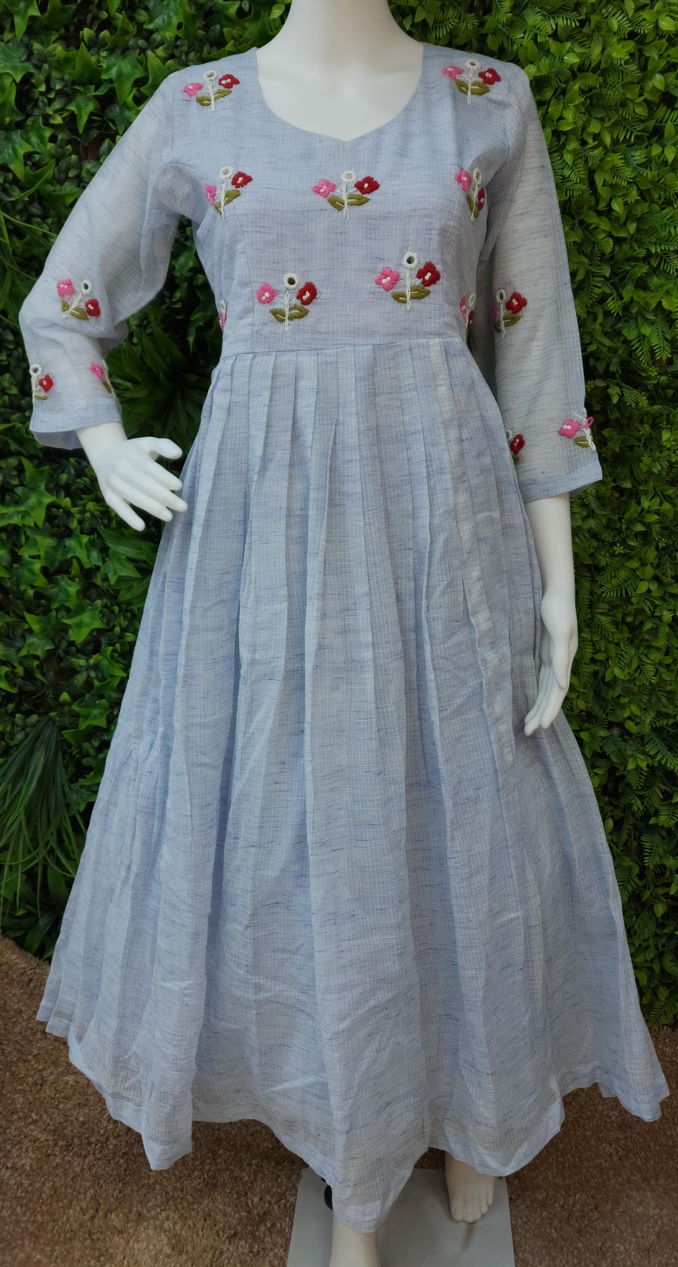 Pure Kota Doriya Handwork Frock