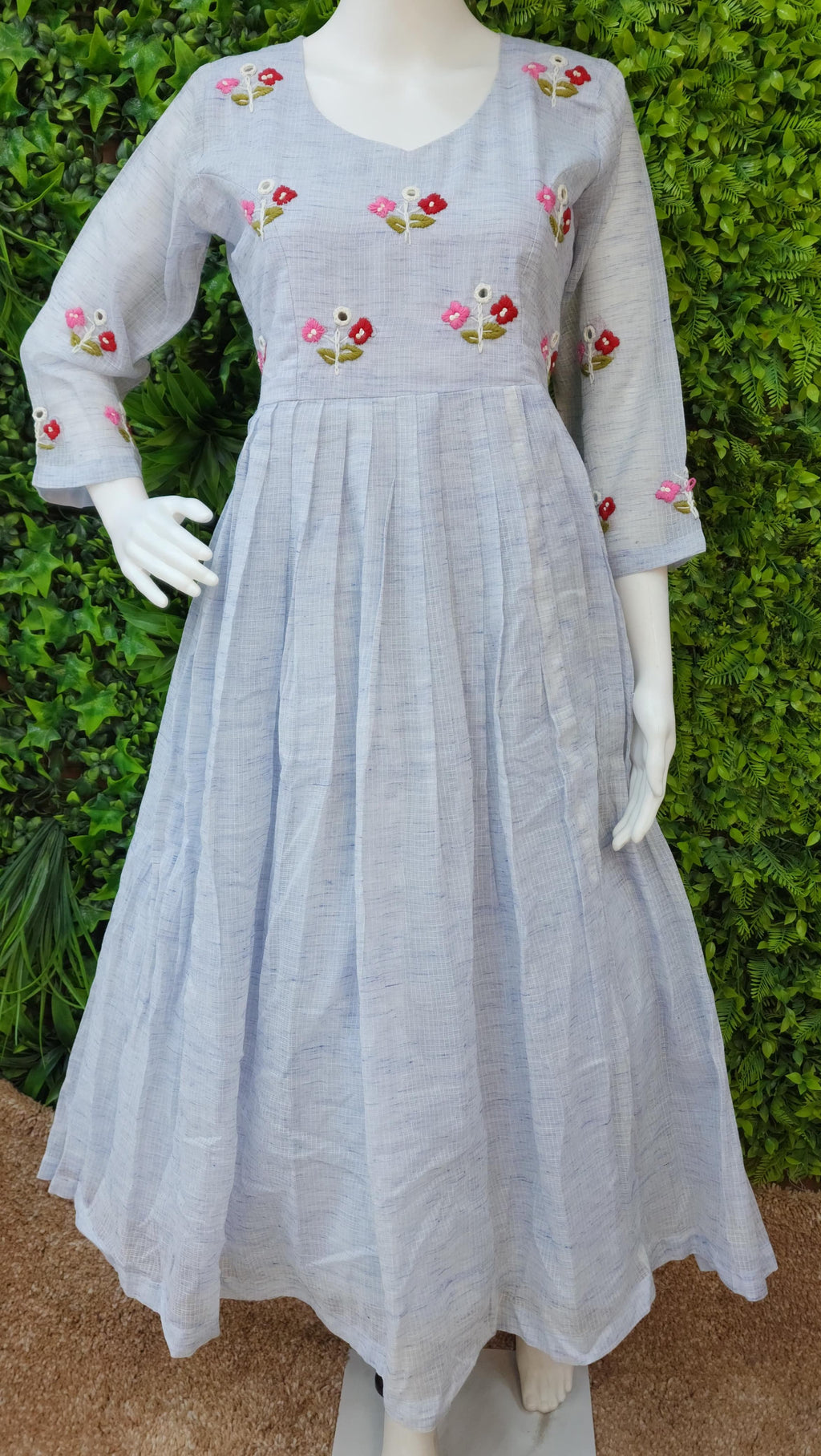 Pure Kota Doriya Handwork Frock