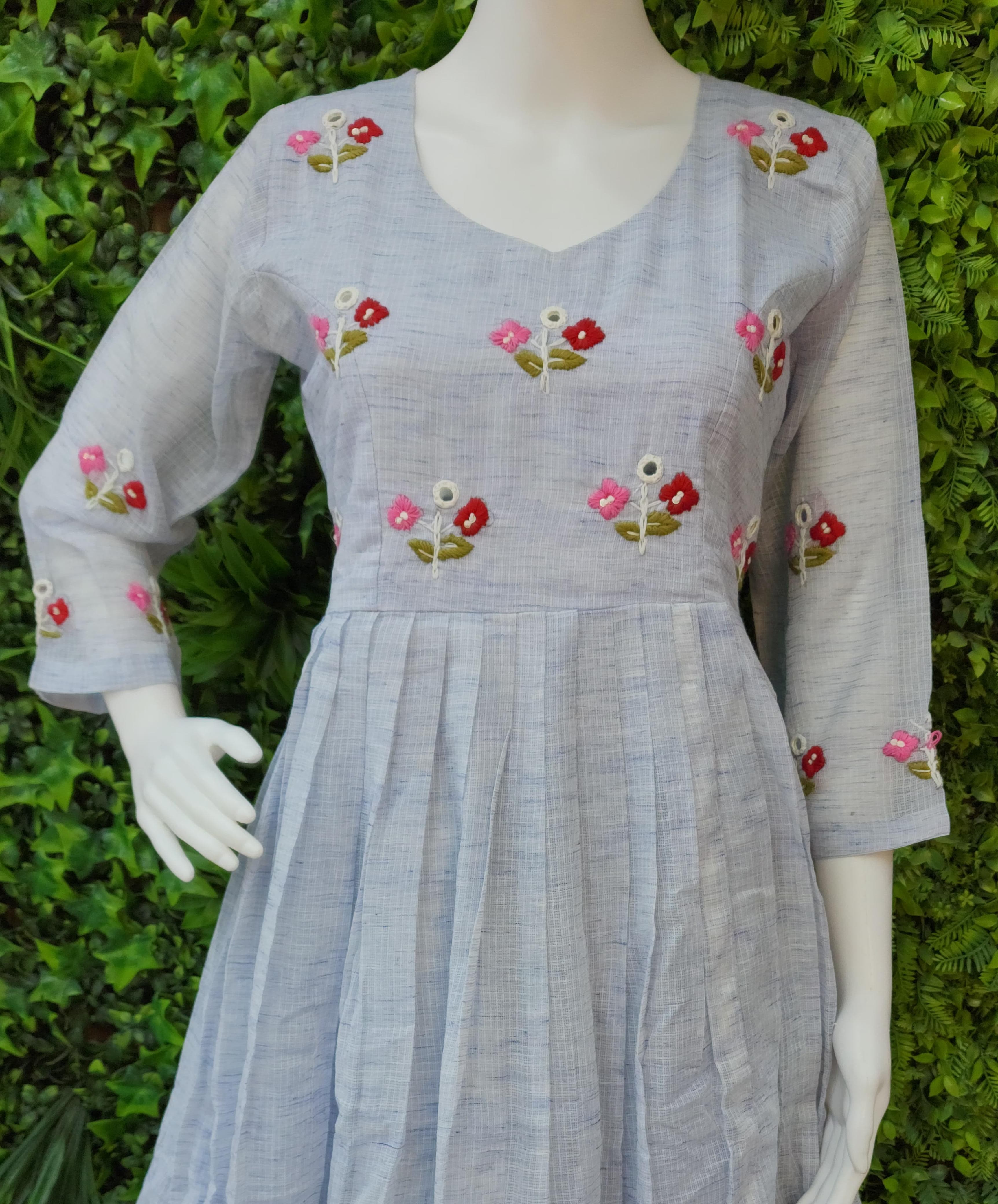 Pure Kota Doriya Handwork Frock