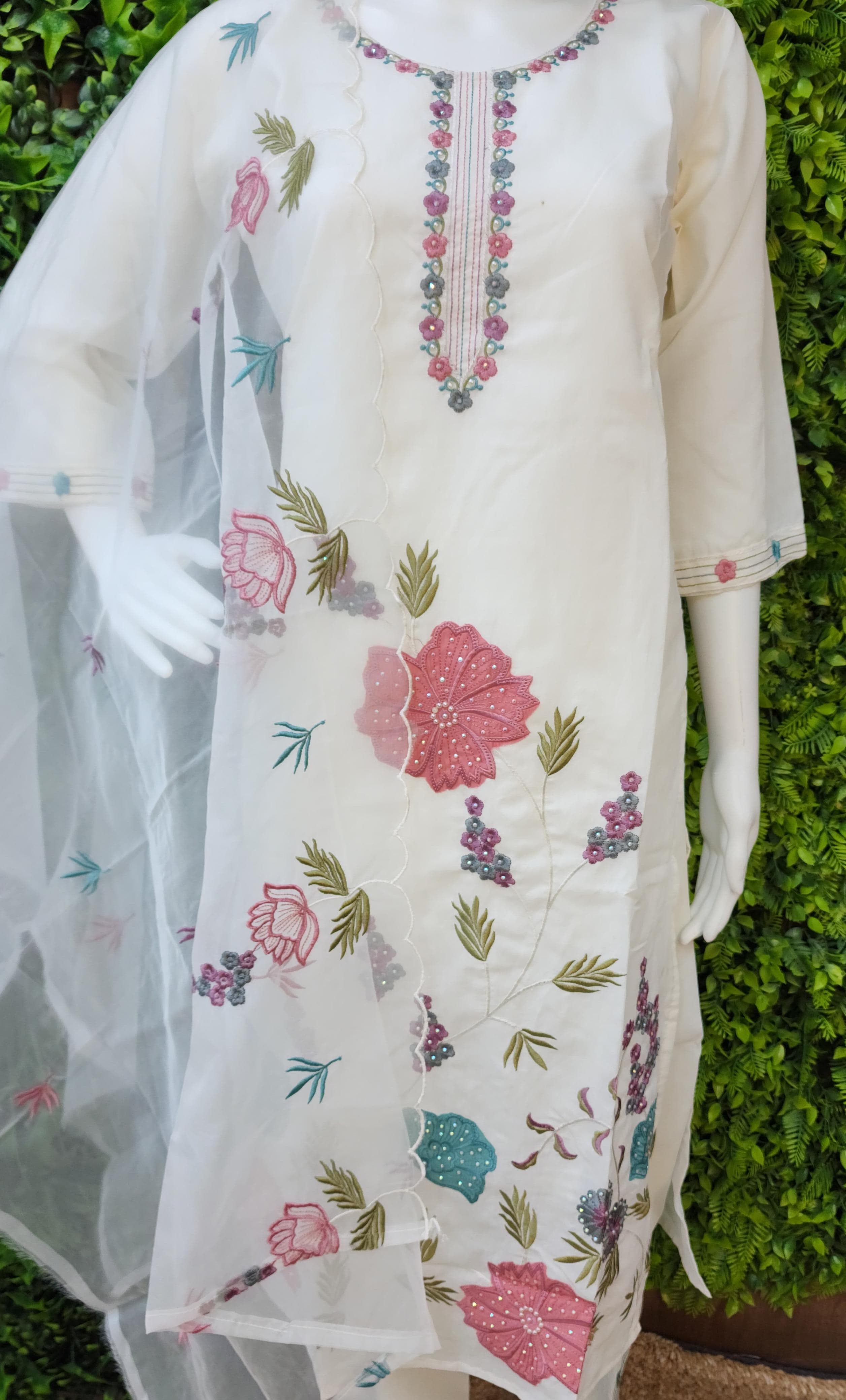 Roman Silk Applique Dress