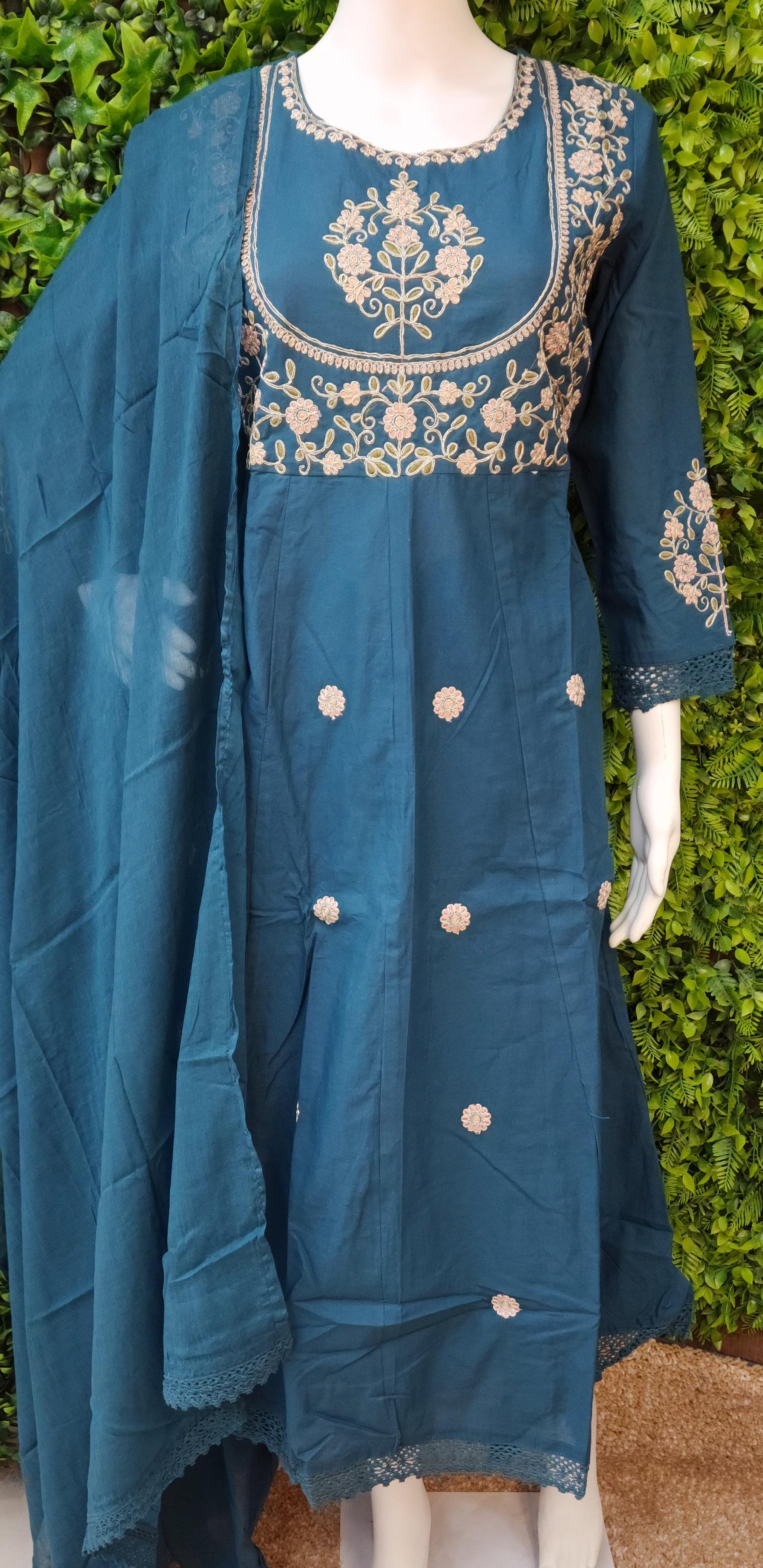 Jaipuri Cotton Threadwork Dress