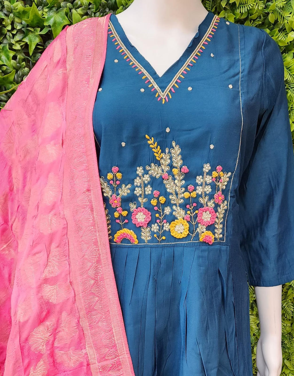 Roman With Banaras Partywear