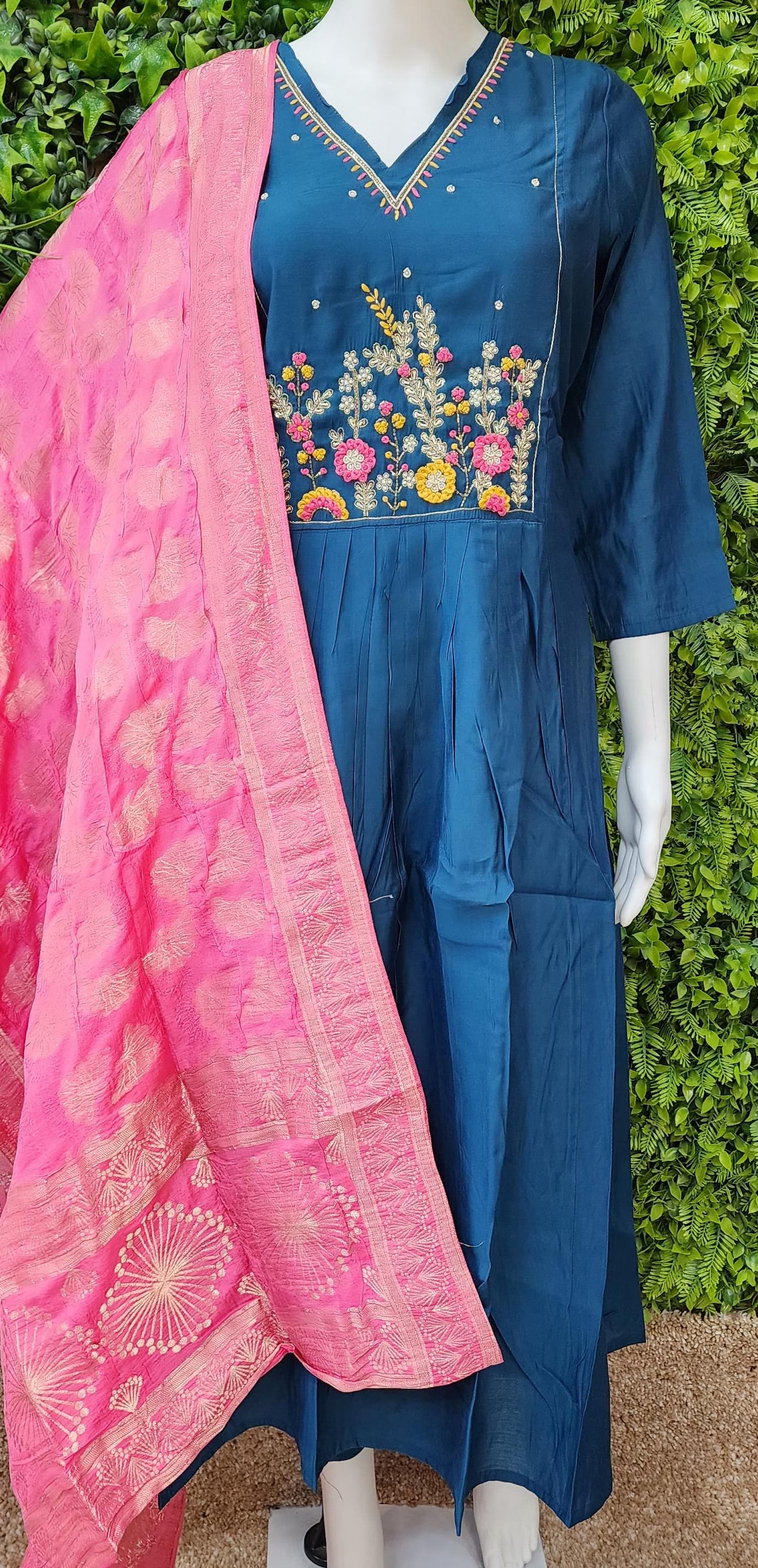 Roman With Banaras Partywear