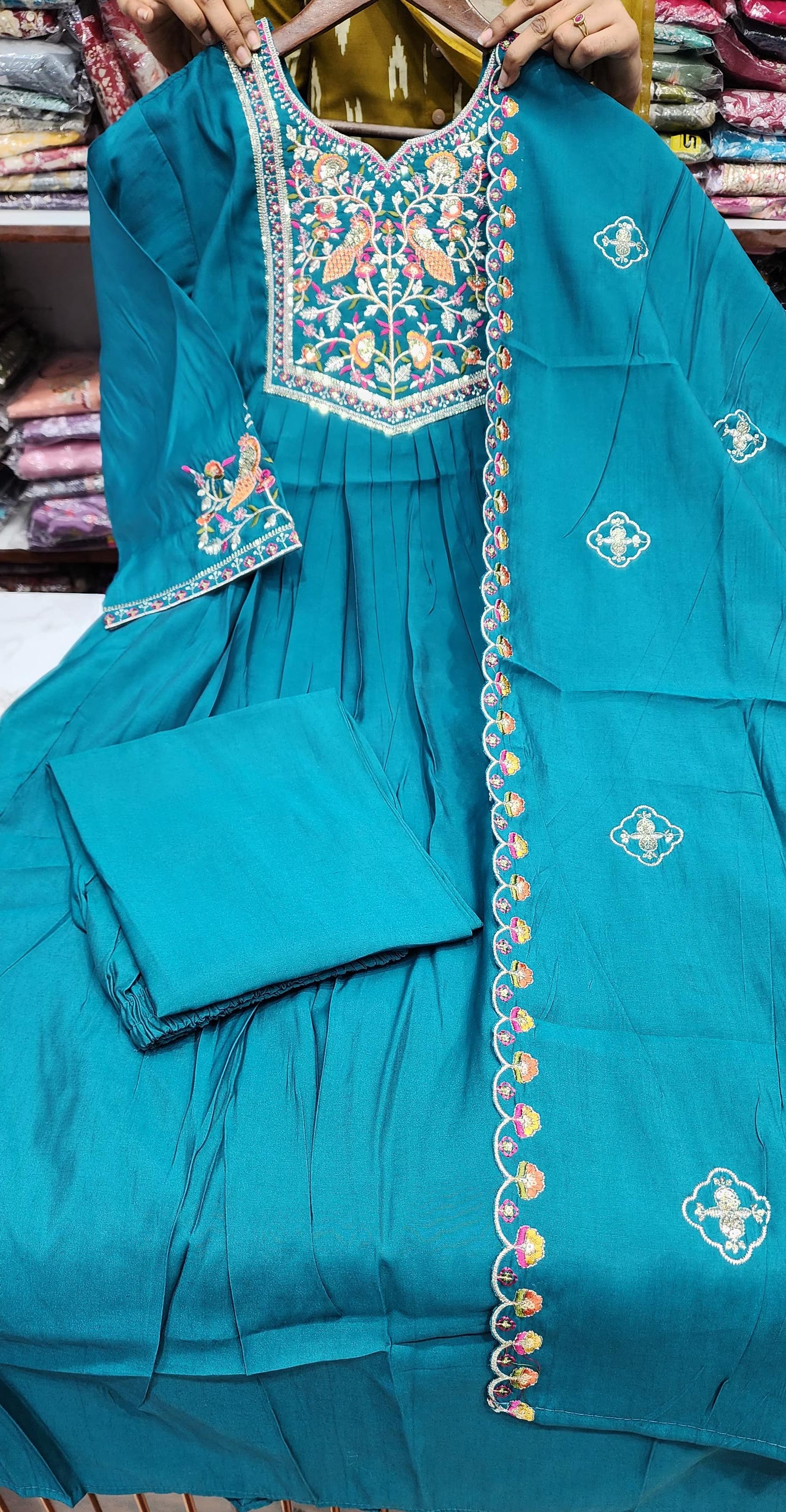 Plussize Peacock Roman Silk Dress