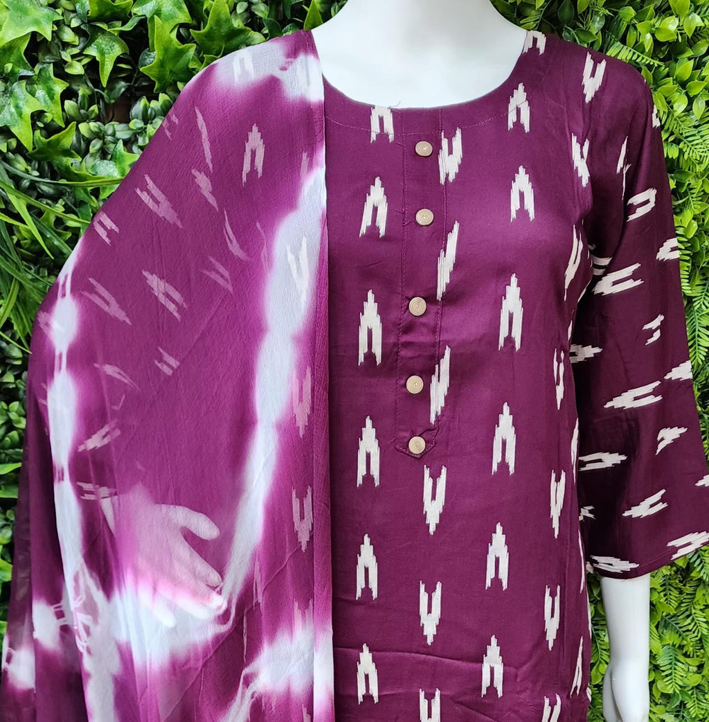 Rayon Ikkat Print Casualwear