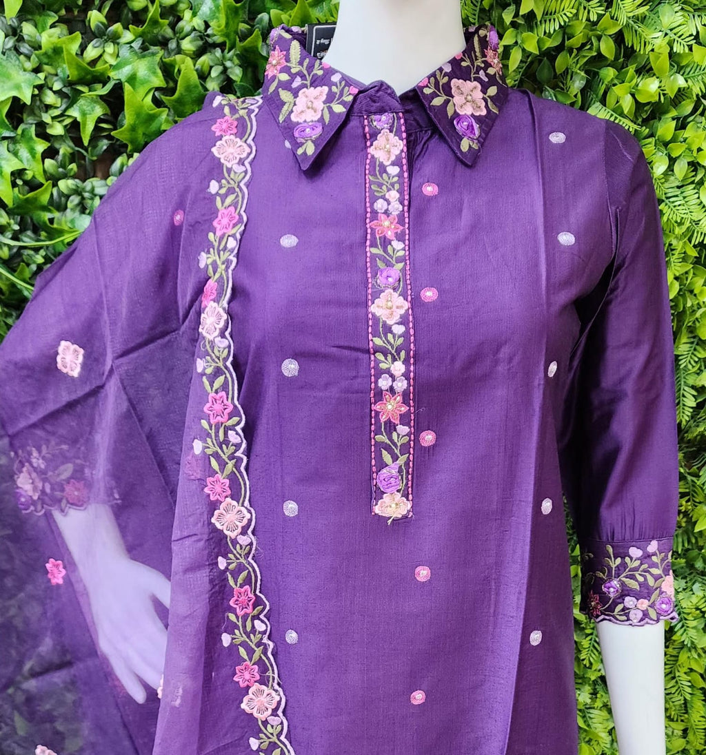 Linen Collared Threadwork