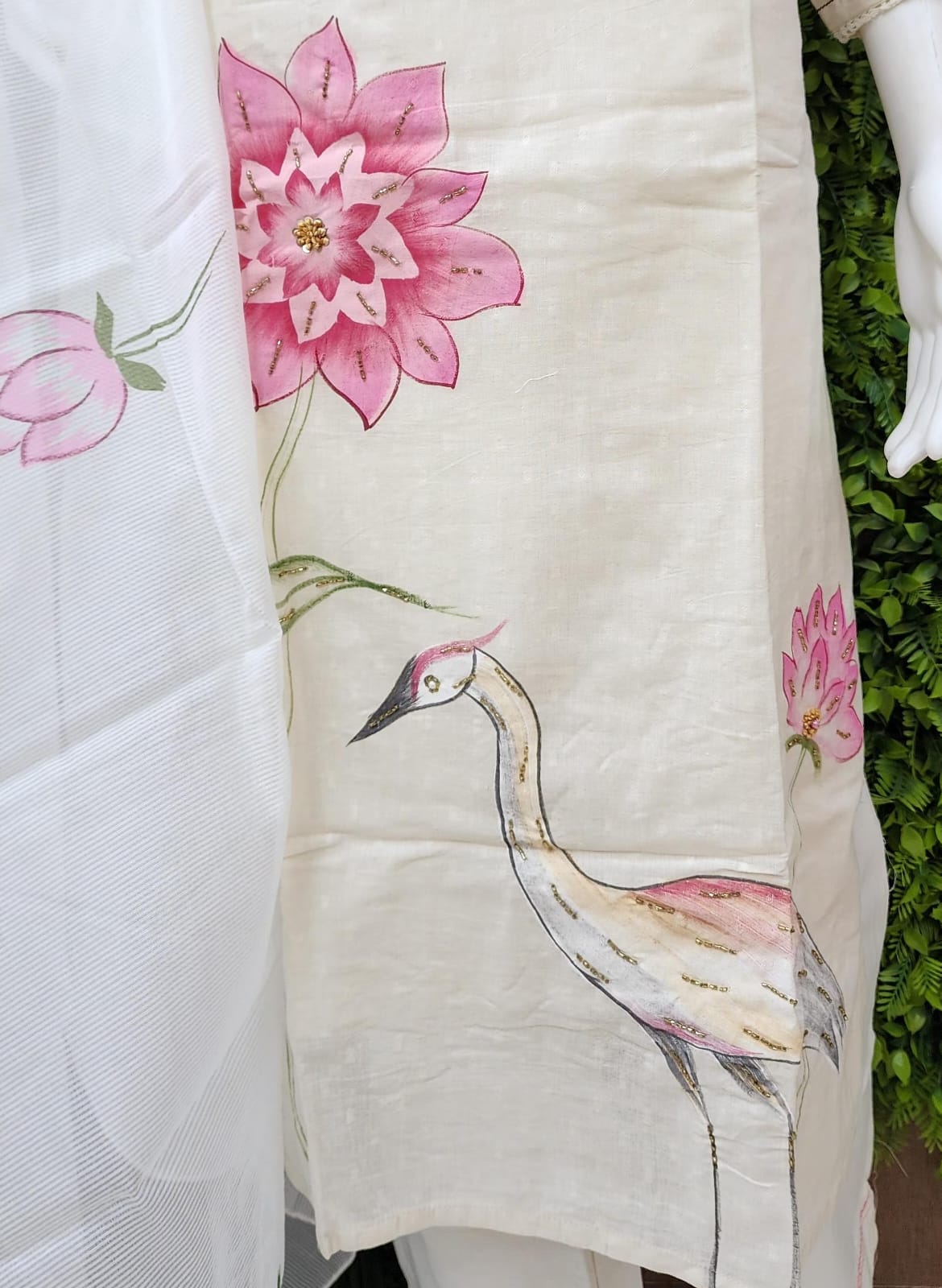 Pure Khadi Chikankari painting