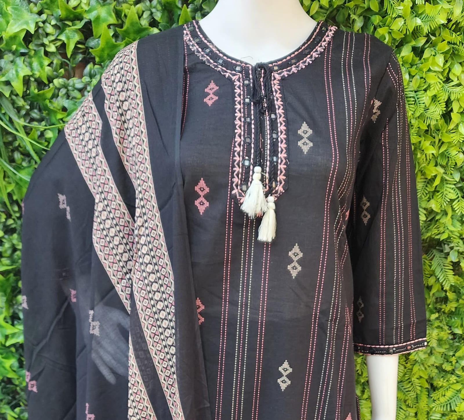 Jamdhani Kantha Stitch Dress