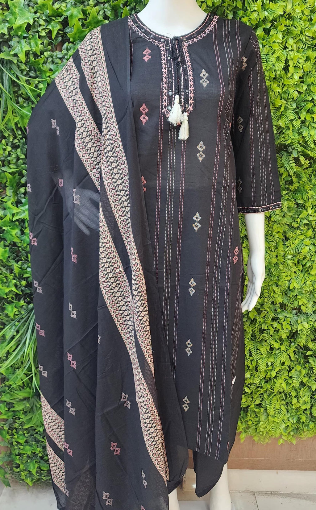 Jamdhani Kantha Stitch Dress