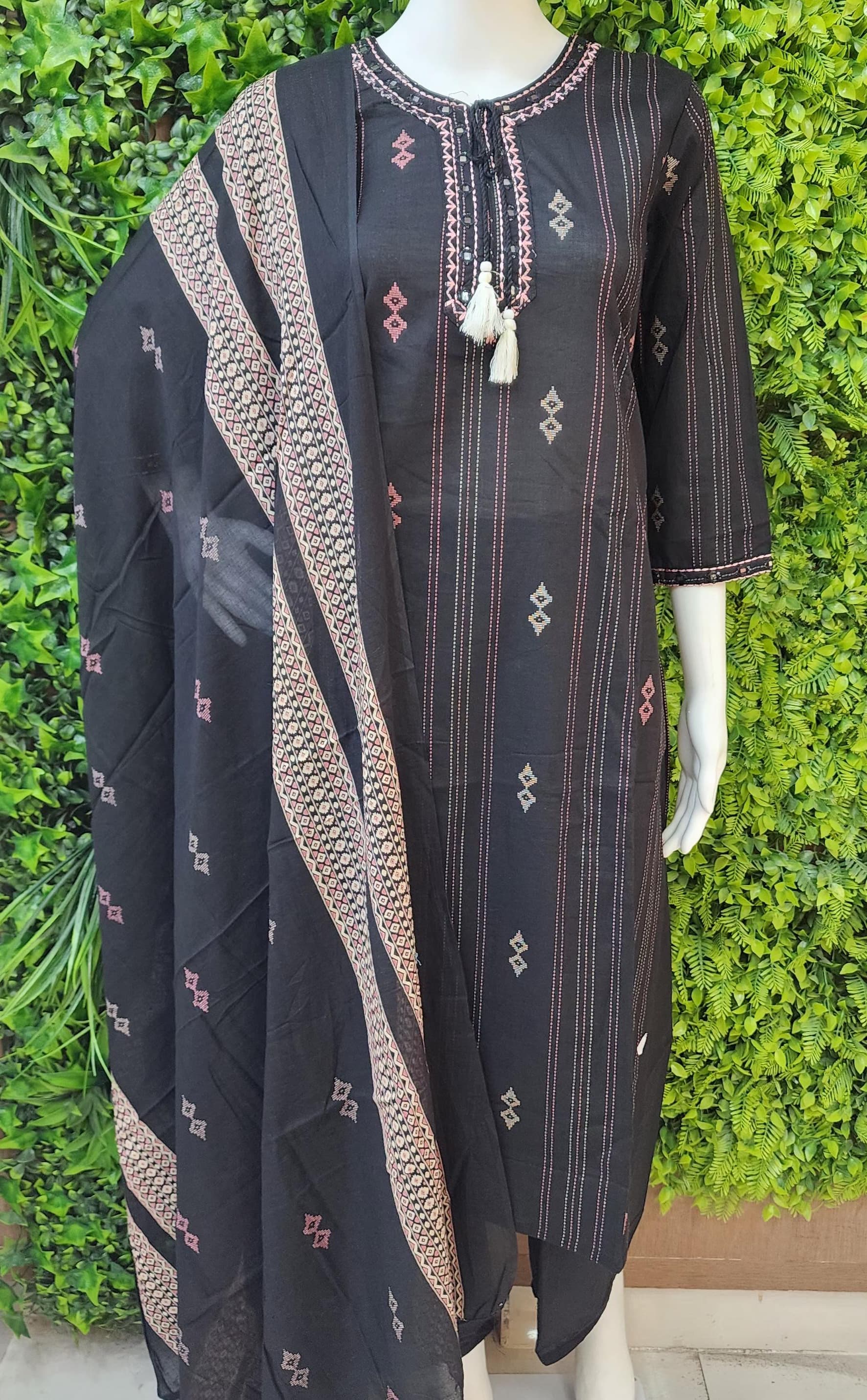 Jamdhani Kantha Stitch Dress