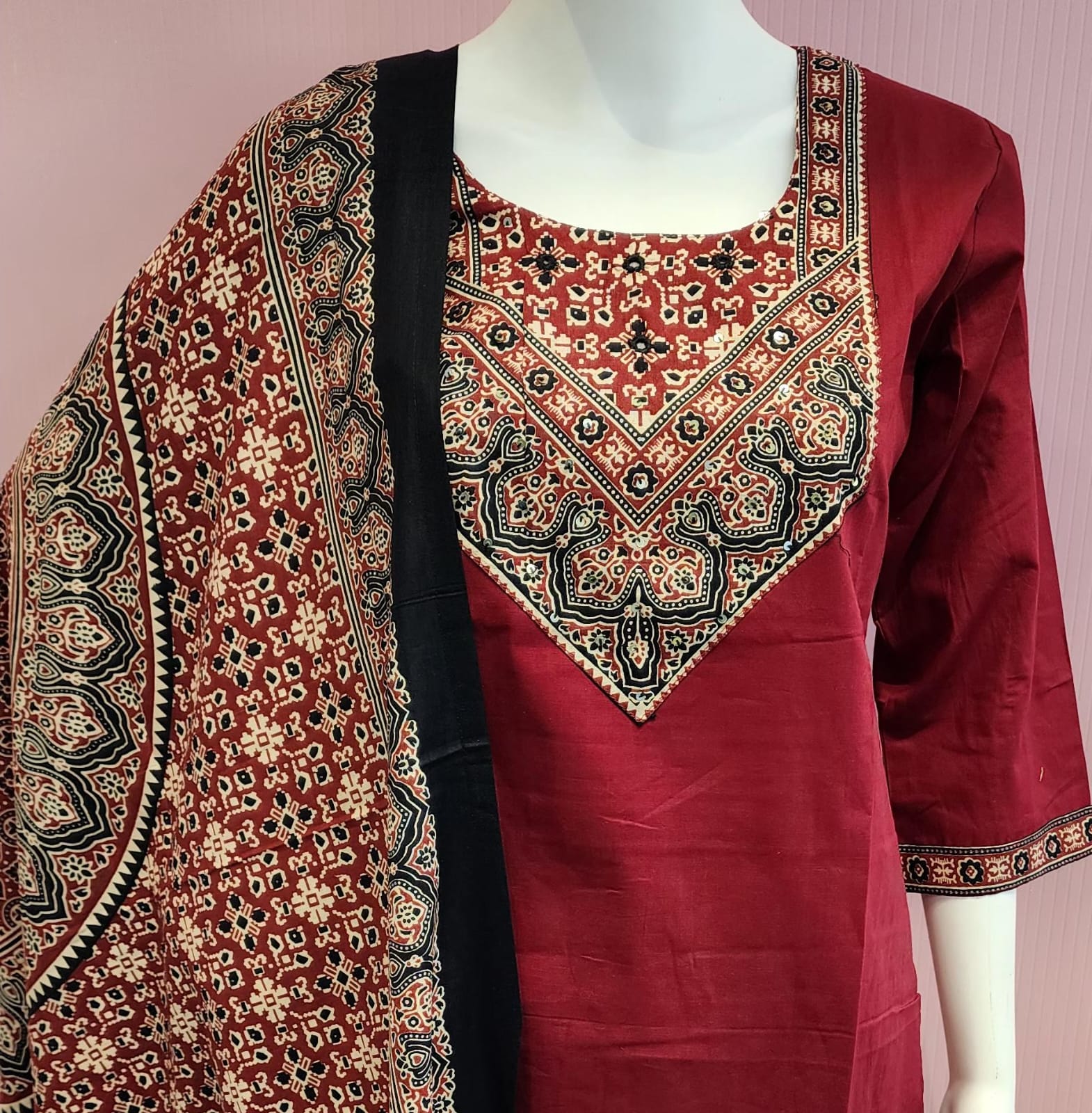 Premium Cotton Ajrak Dress