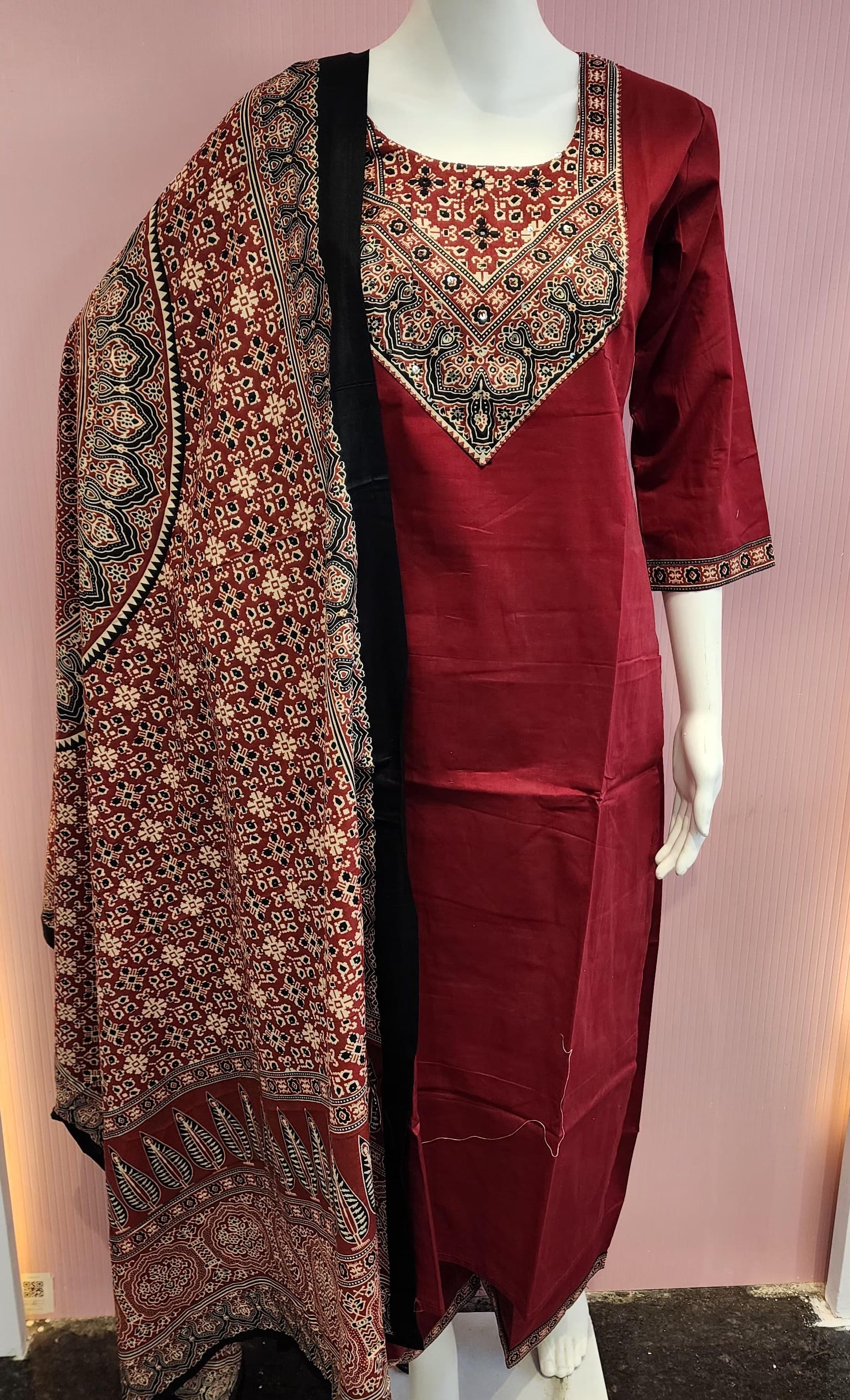 Premium Cotton Ajrak Dress