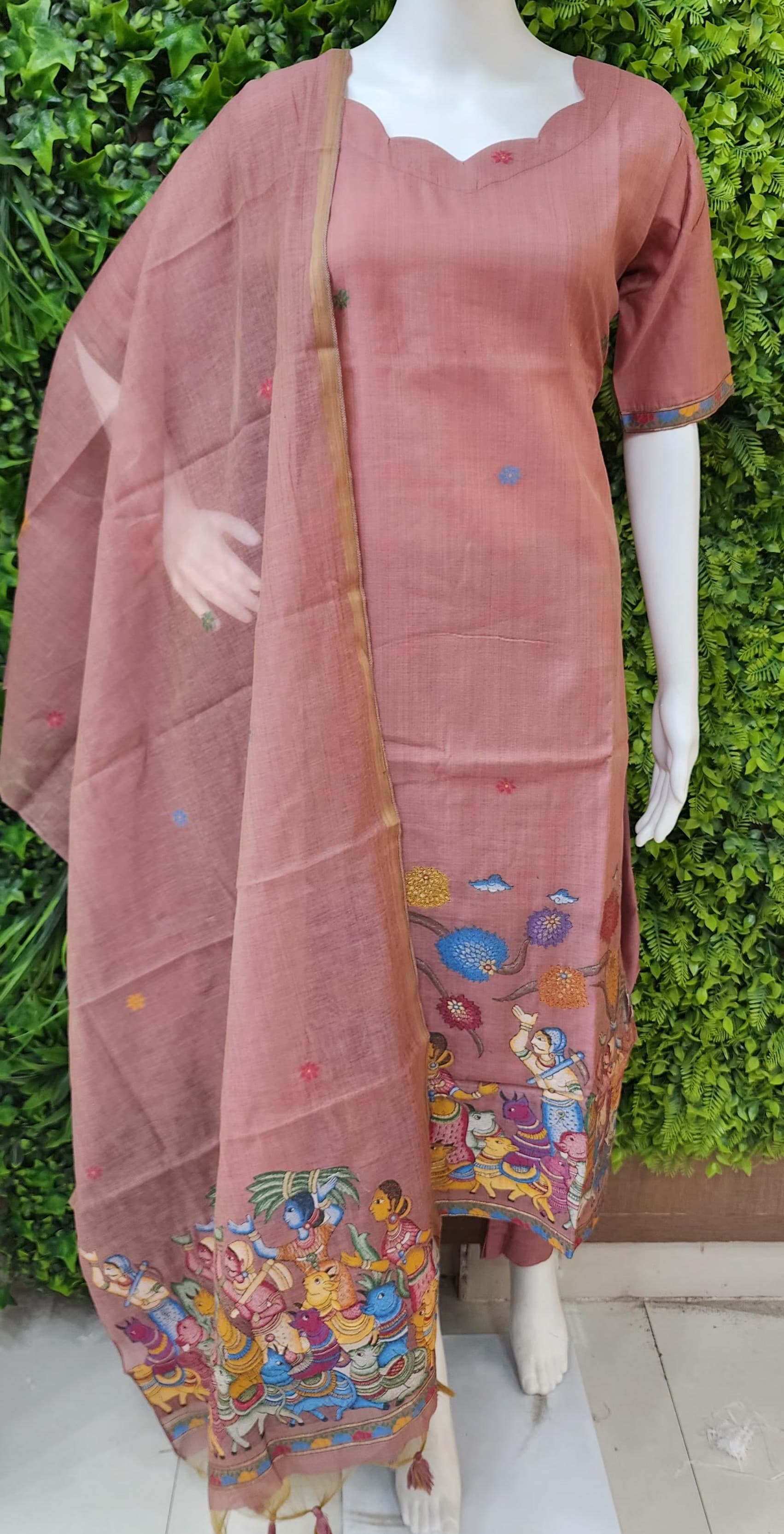 Premium Jamdhani with Kalamkari