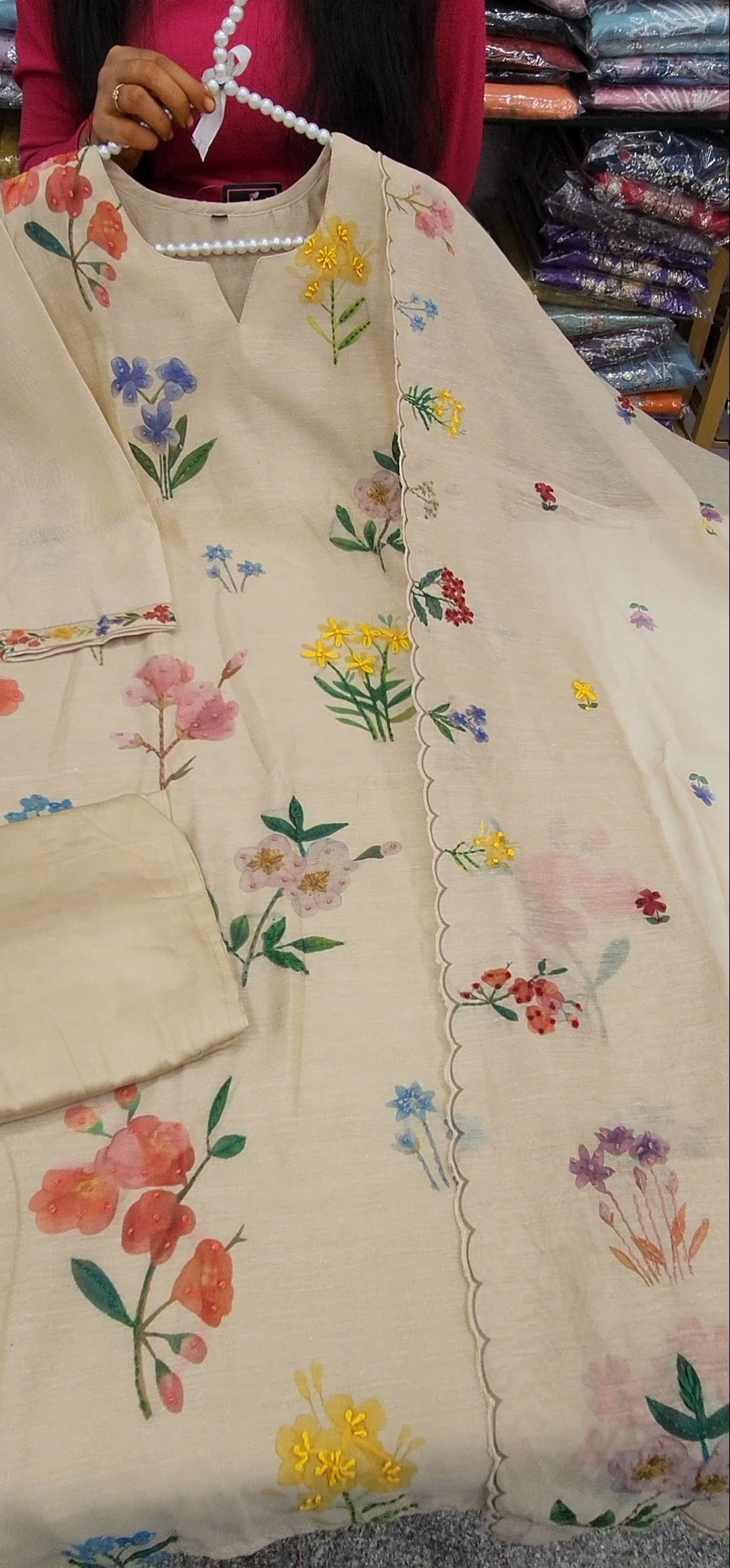 Linen Cotton Kantha work