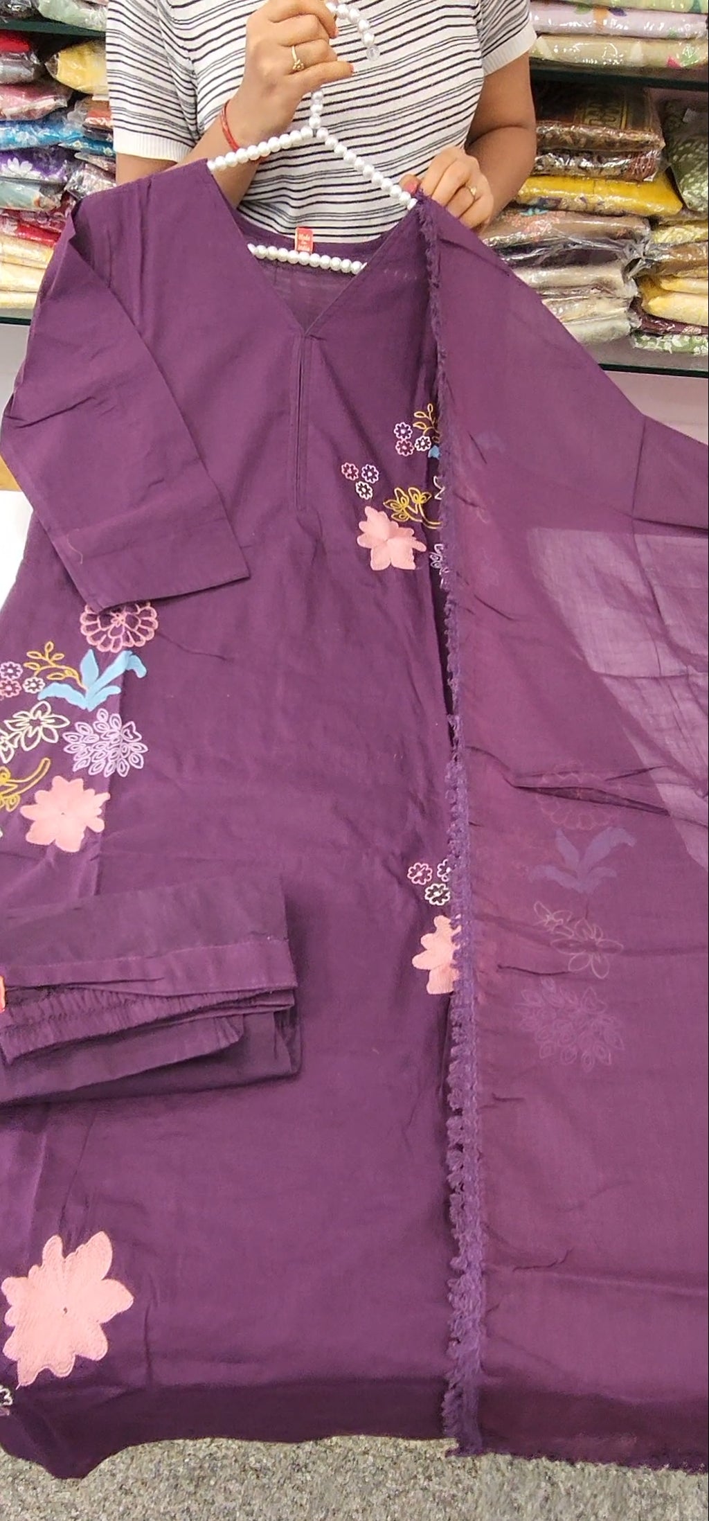 Premium Cotton Threadwork Aline