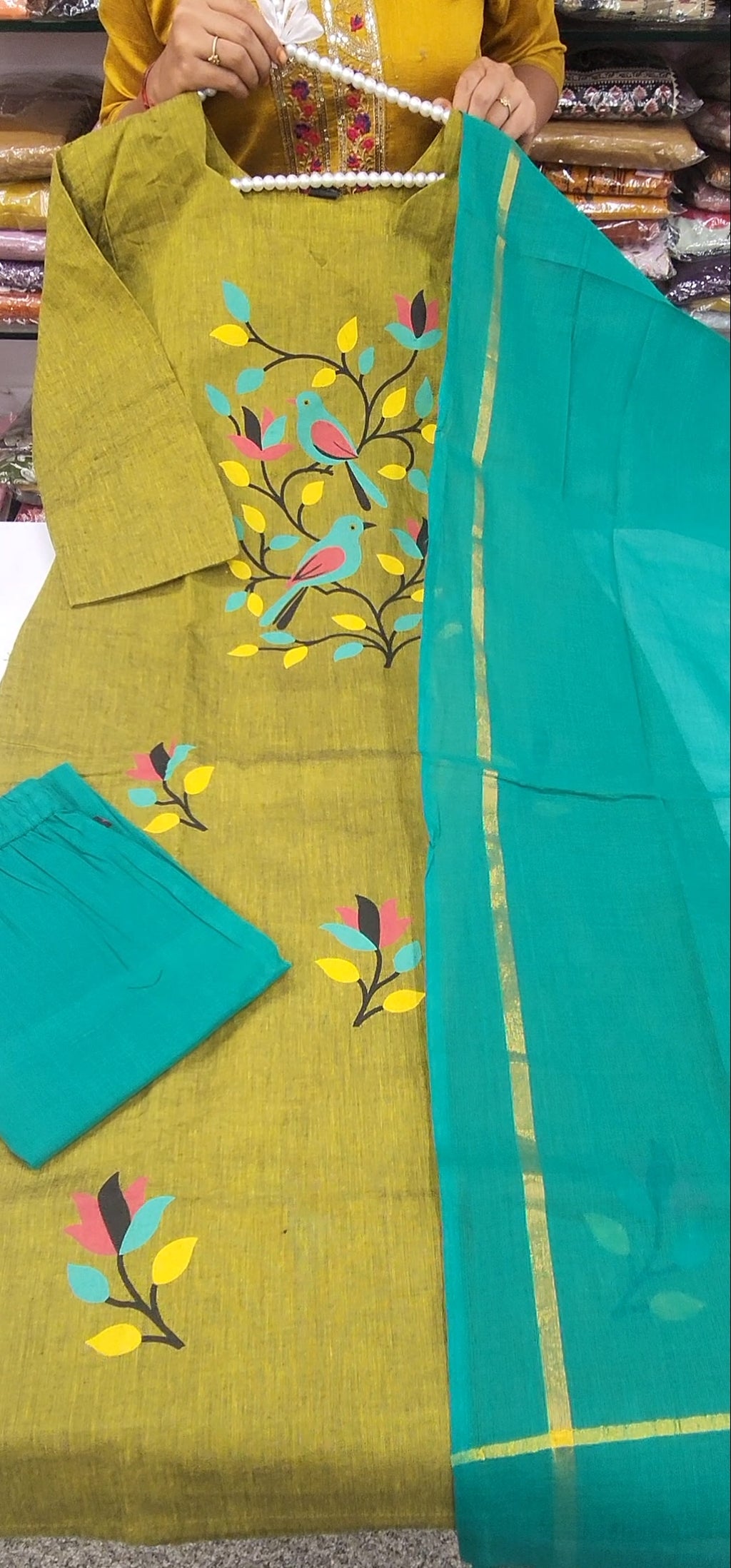 Cotton Brush Painting Dress