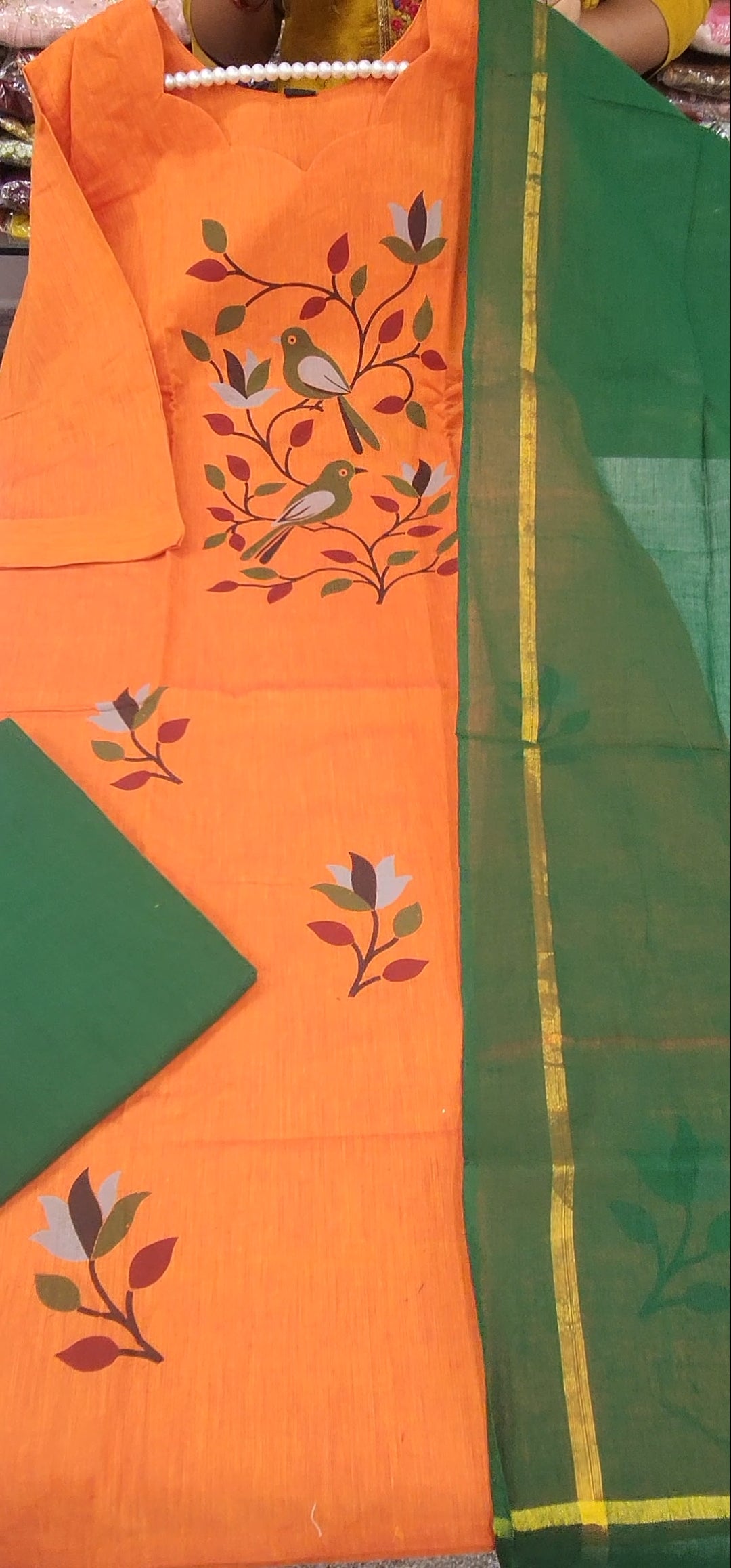 Cotton Brush Painting Dress