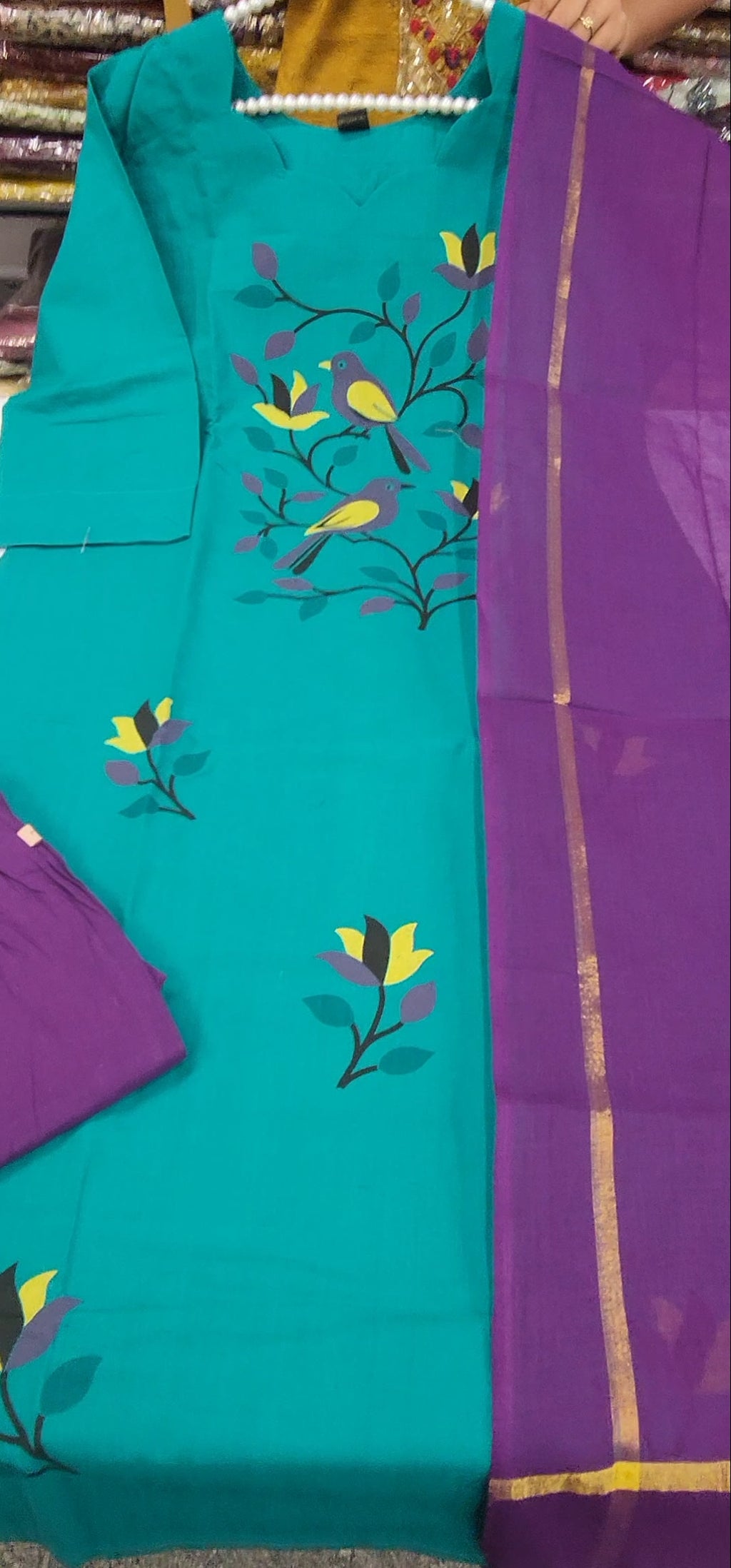 Cotton Brush Painting Dress