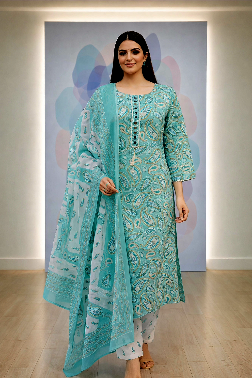 Plussize Printed Cotton Dress