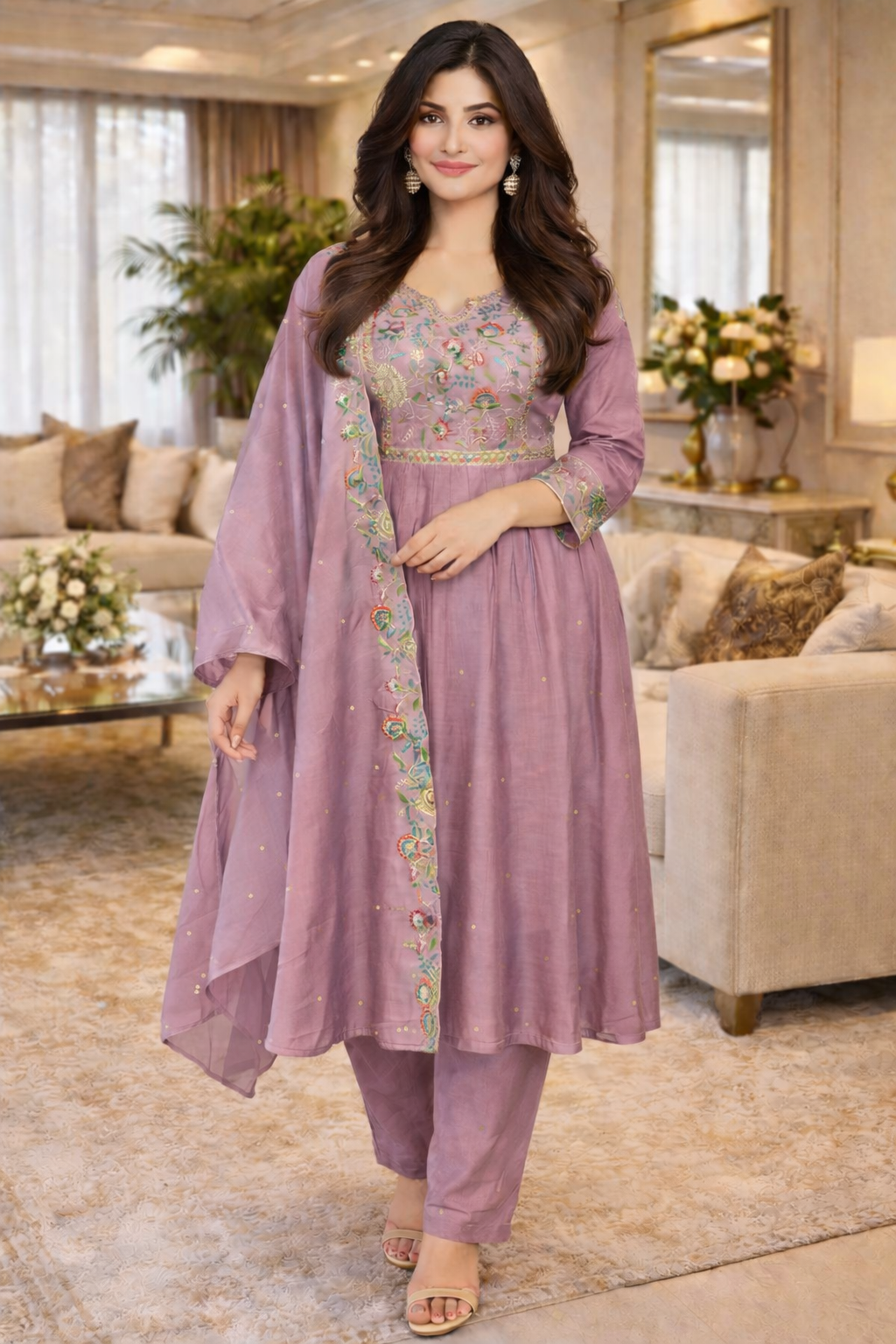 Plussize Umbrella Threadwork Dress