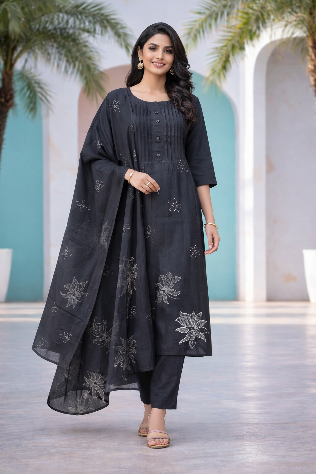 Jaipur Cotton Bandini Print Dress