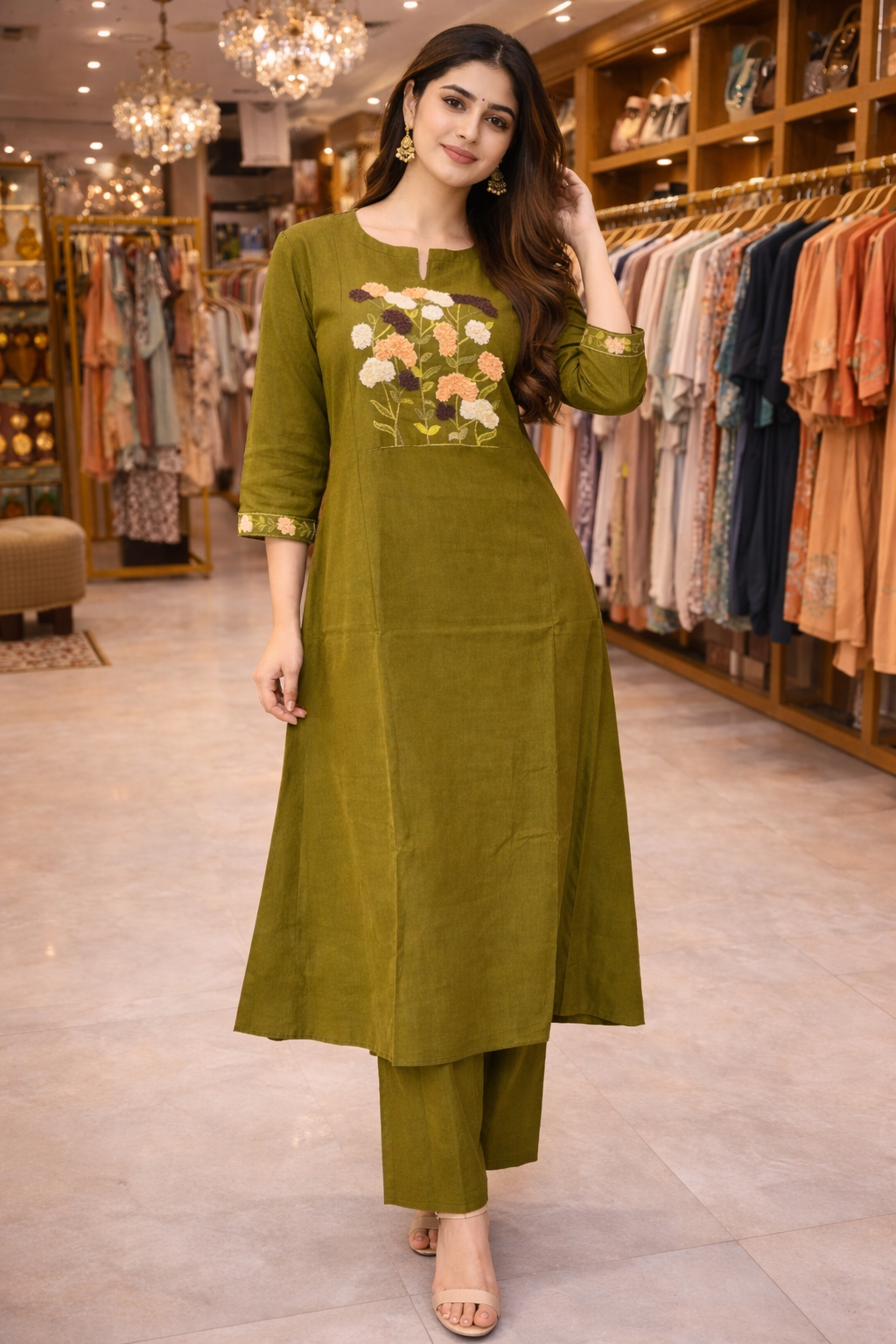 Slub Cotton Threadwork 2pc