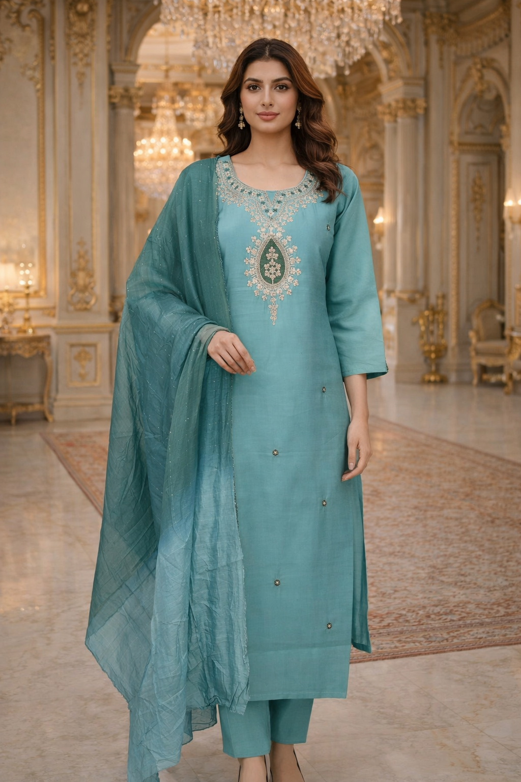 Roman Silk Semi Partywear