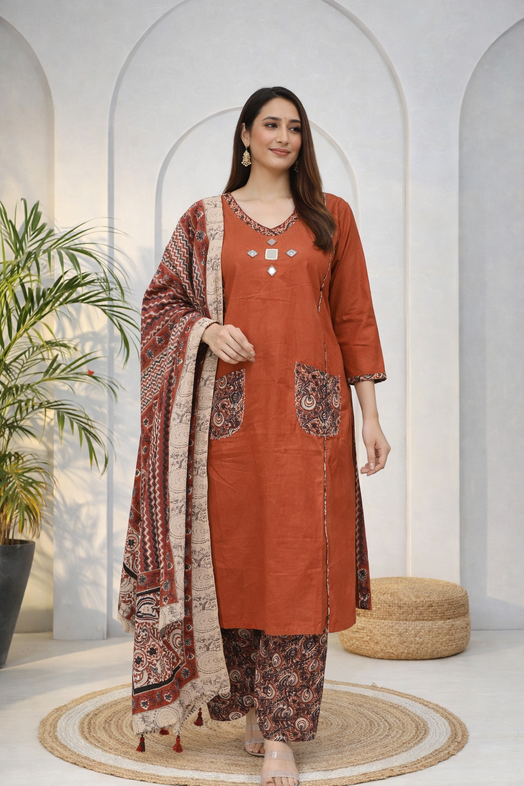 Kalamkari Jaipur Cotton Kurtaset
