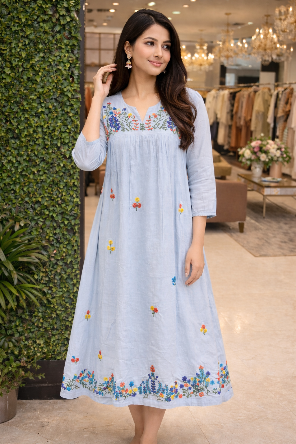 Pure Mulcotton Knotwork Frock