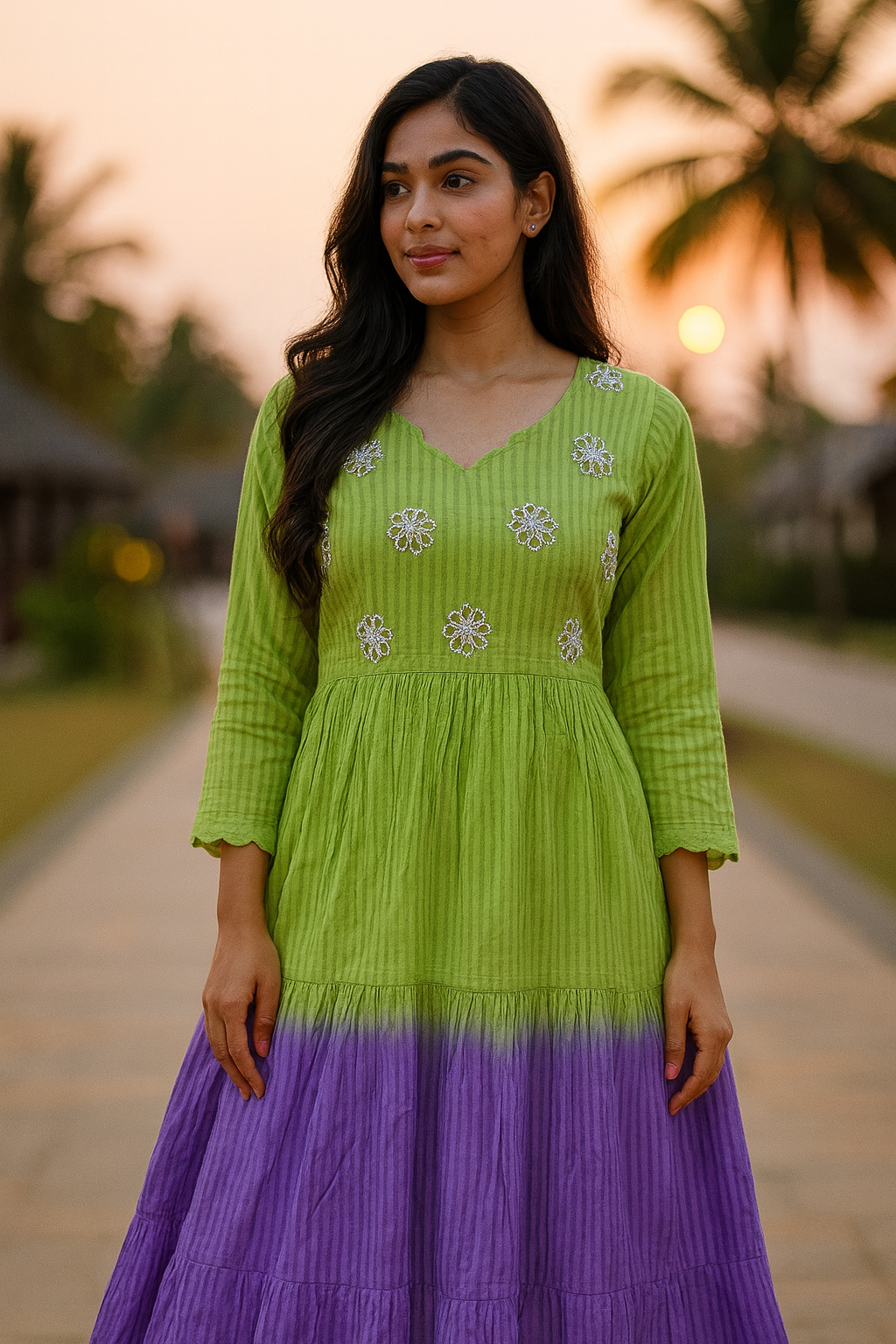 Dual Shade Pure Mul Frock
