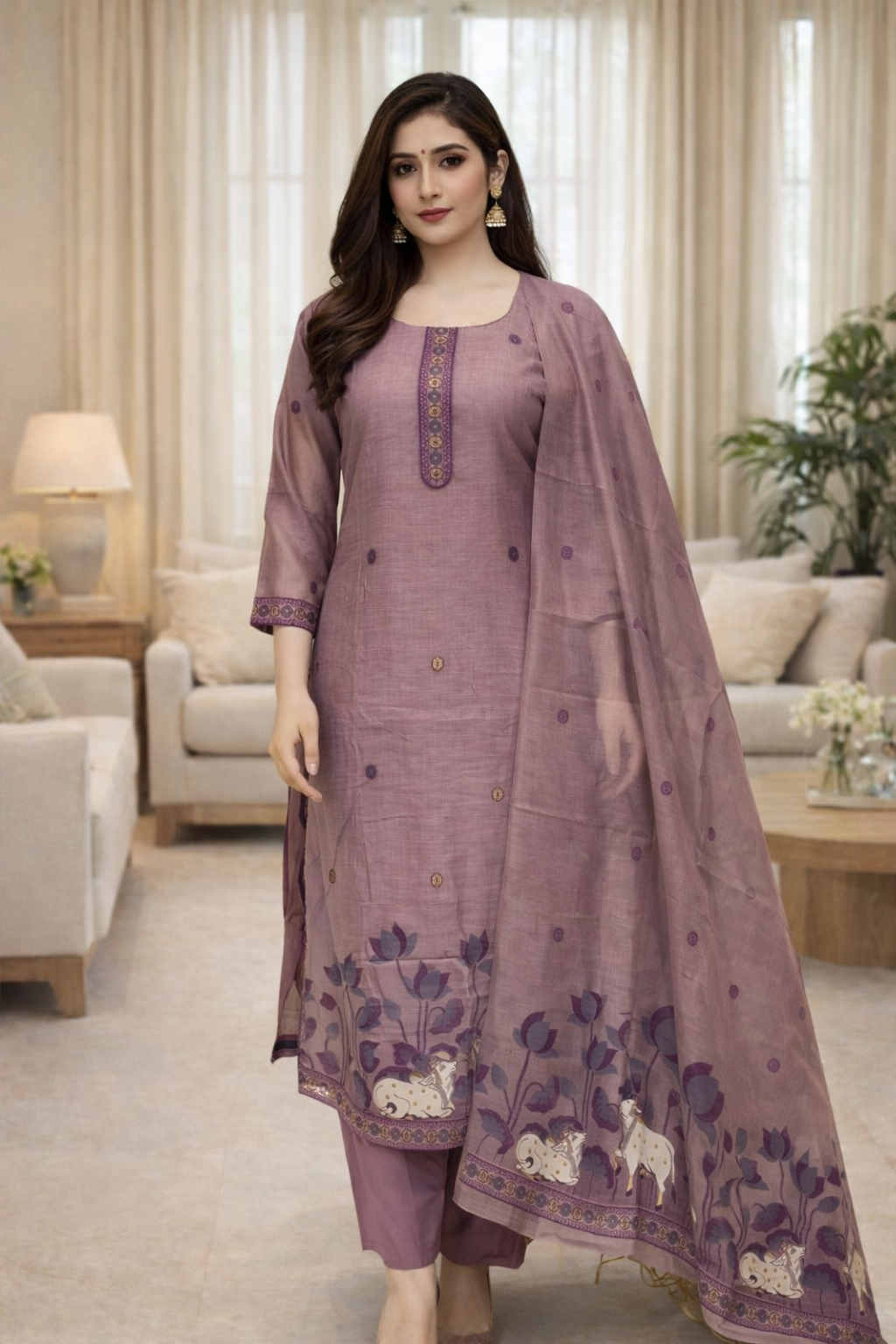 Jamdhani pichwai Dress