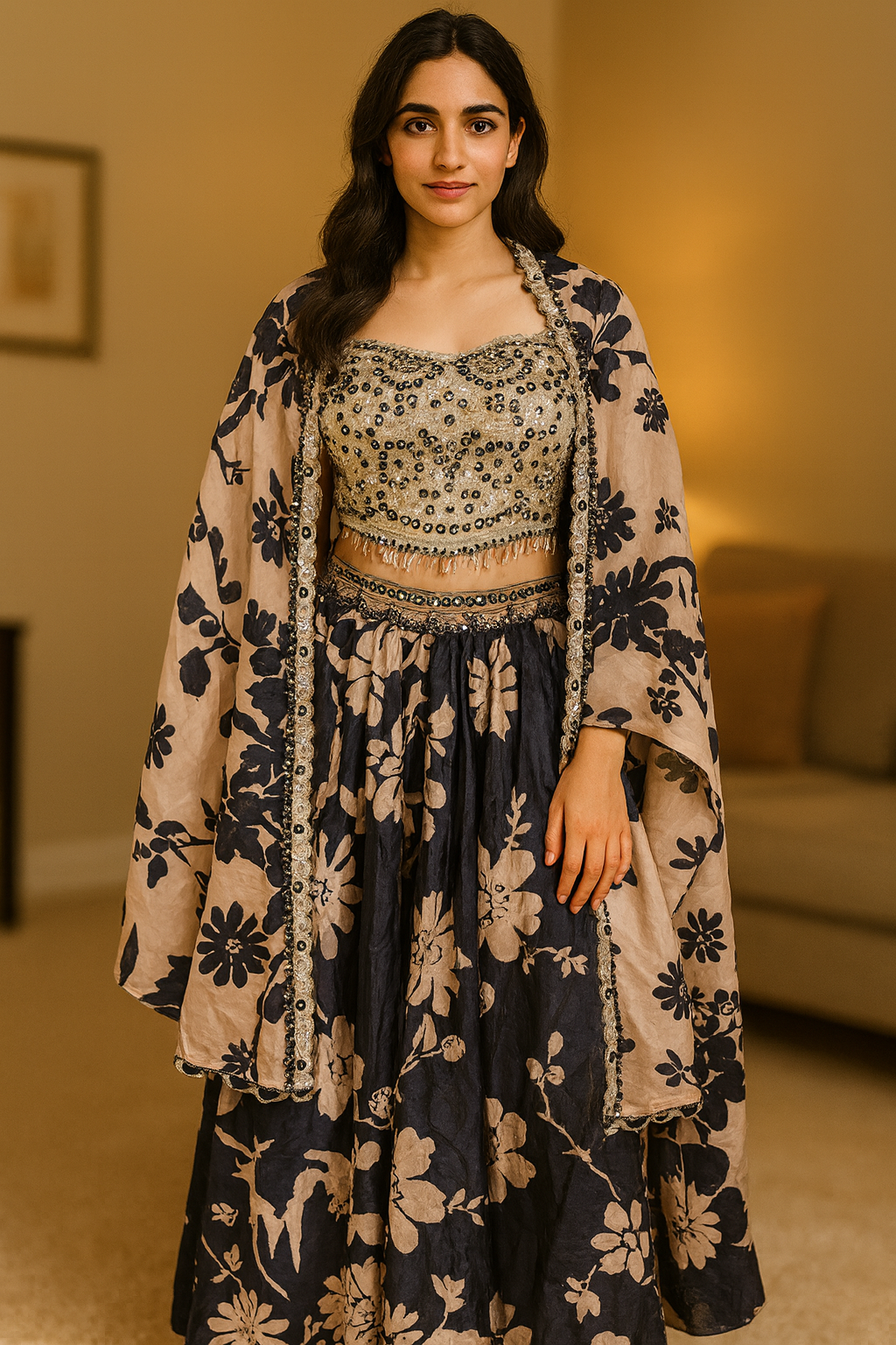 Maslin 2 in 1 Designer Crop-Top