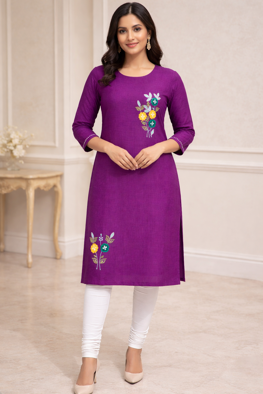 Cotton Threadwork Designer Kurti