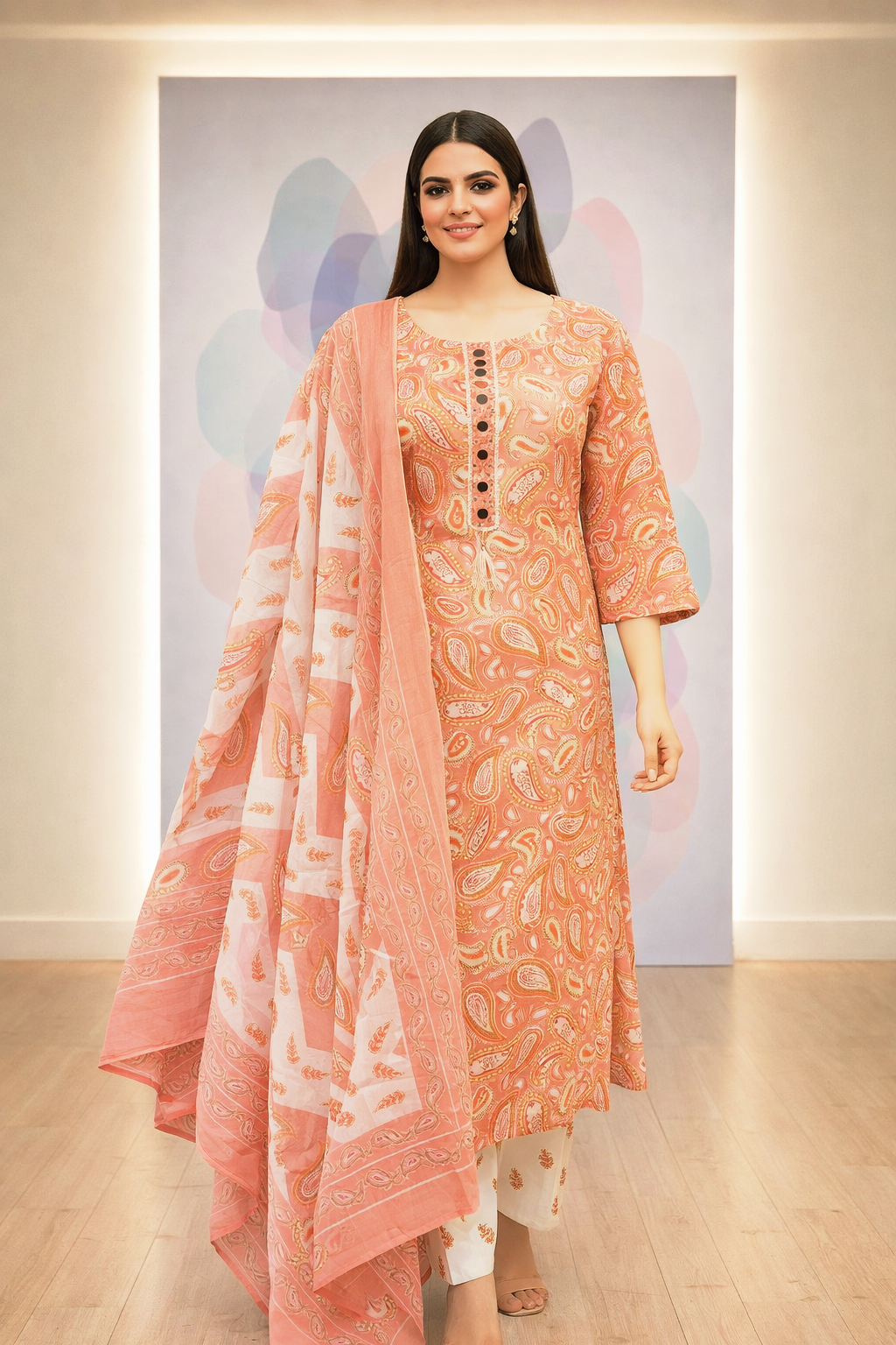Plussize Printed Cotton Dress