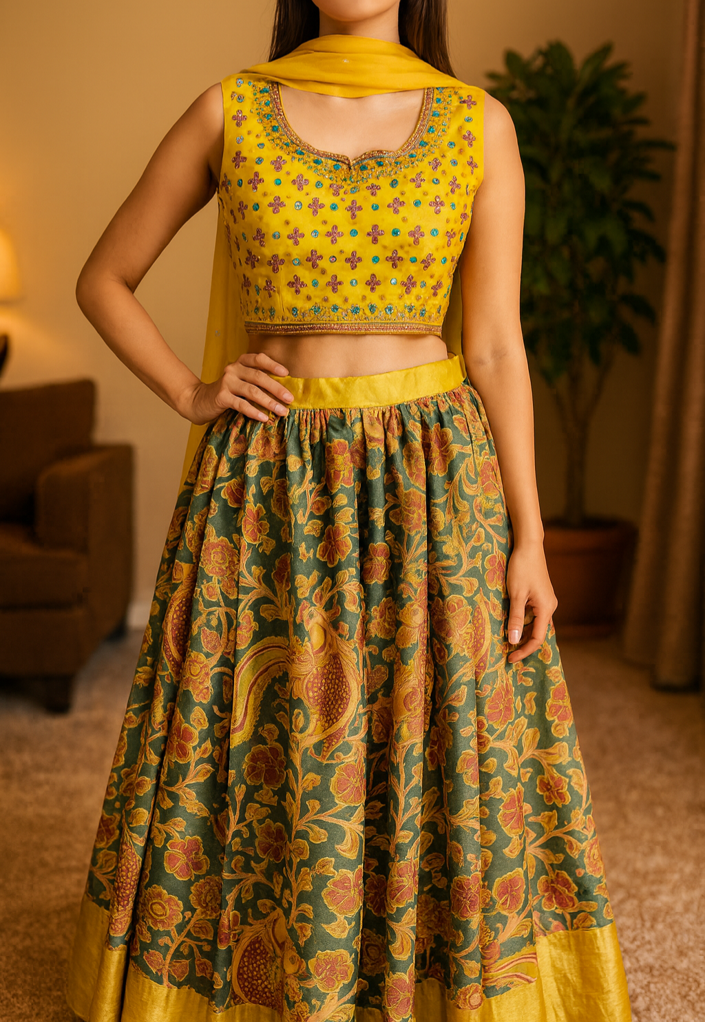 Kalamkari Crop-Top